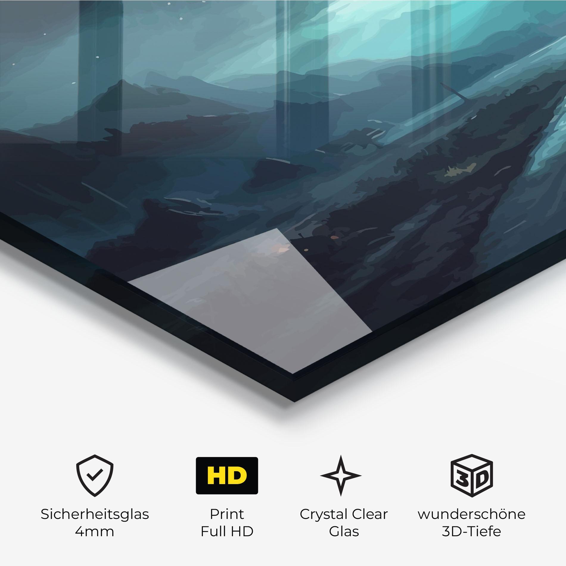 Glasbild Blue Universe mockup 3