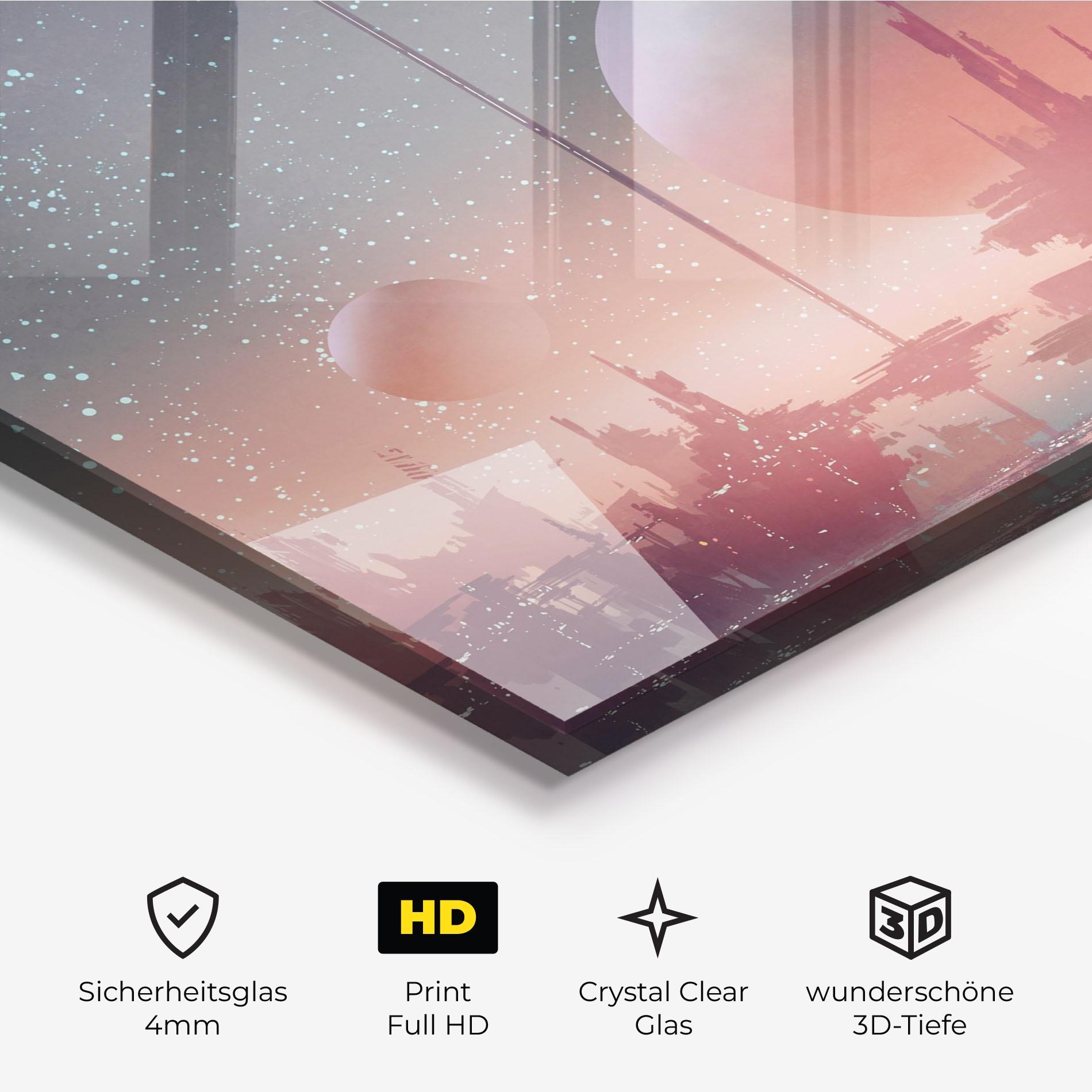 Glasbild Futuristic Alien Buildings mockup 3