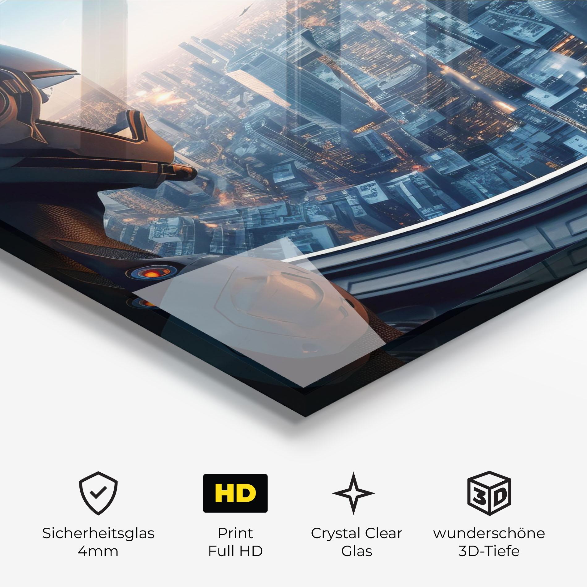 Glasbild Futuristic Robot mockup 3