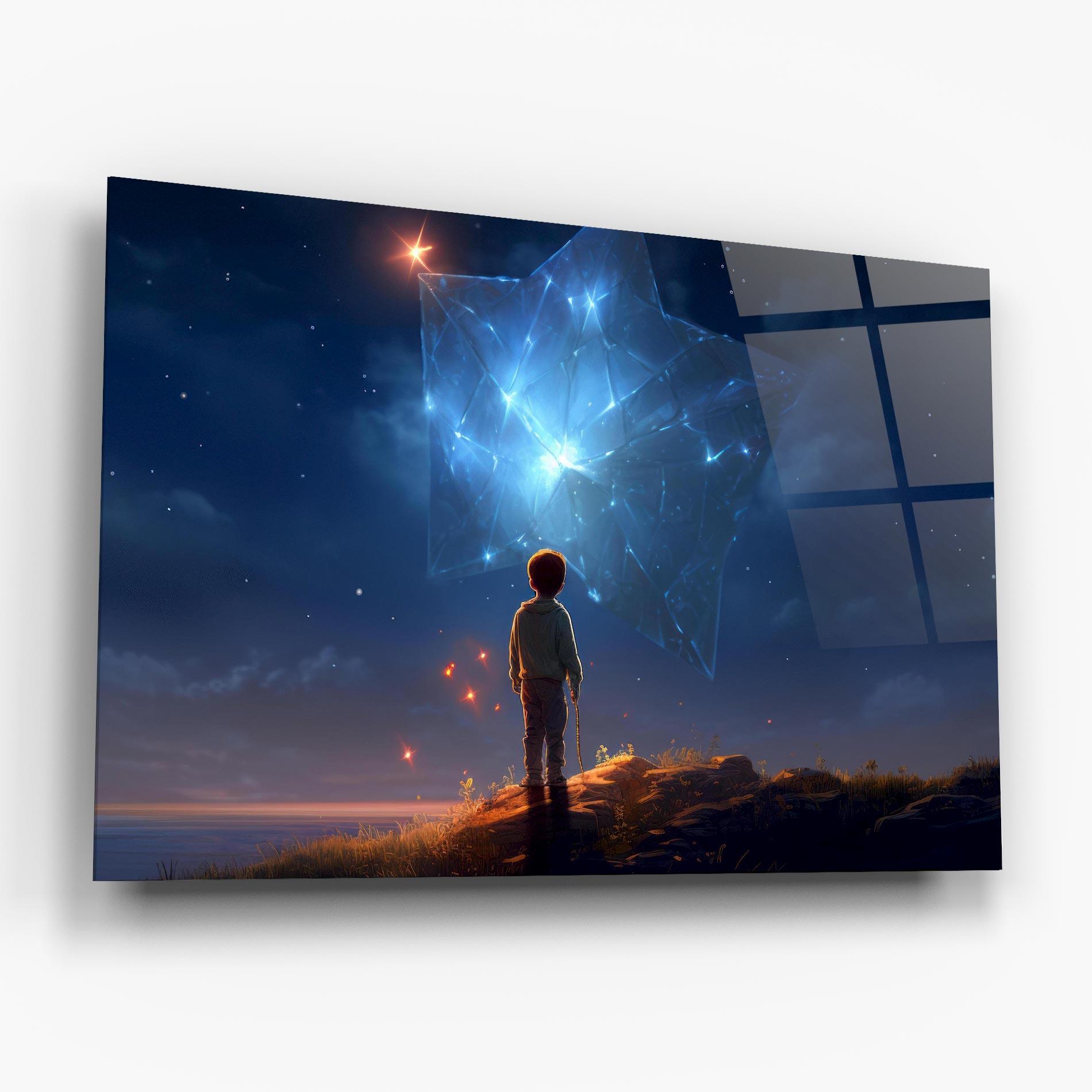 Glasbild Blue Star Floating mockup 6