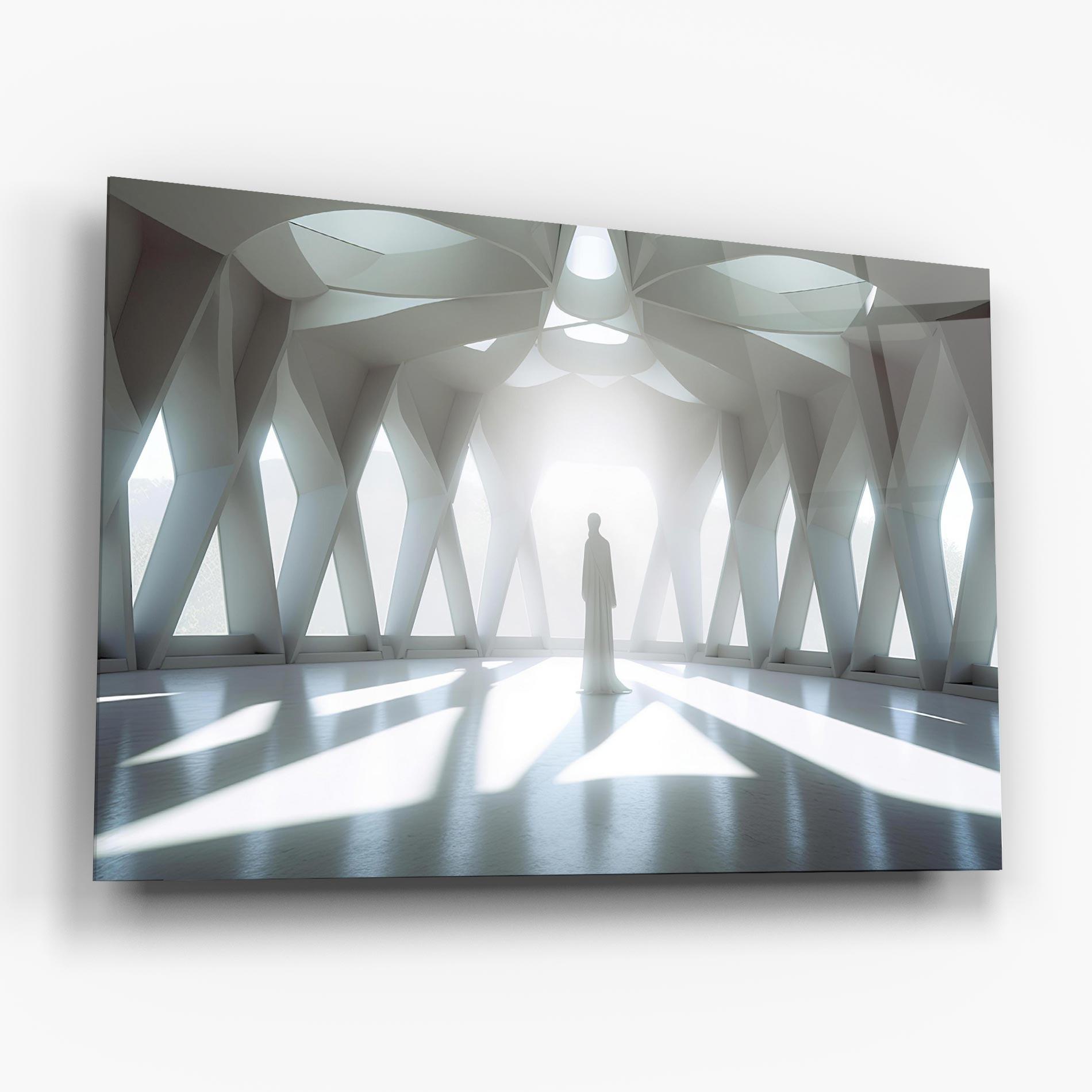 Glasbild Bright Room Statue mockup 6