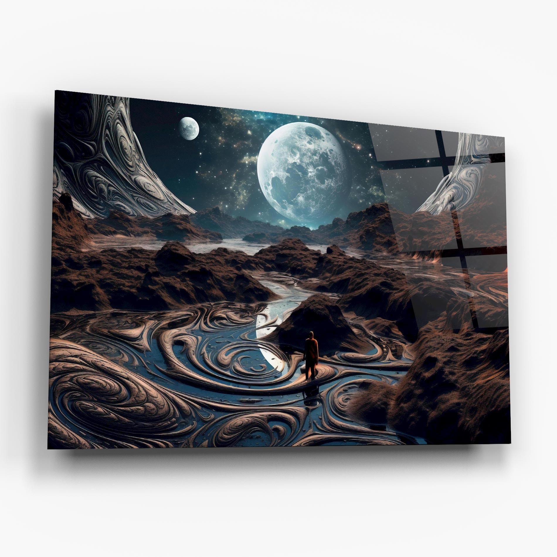 Glasbild Desert Big Moon mockup 6