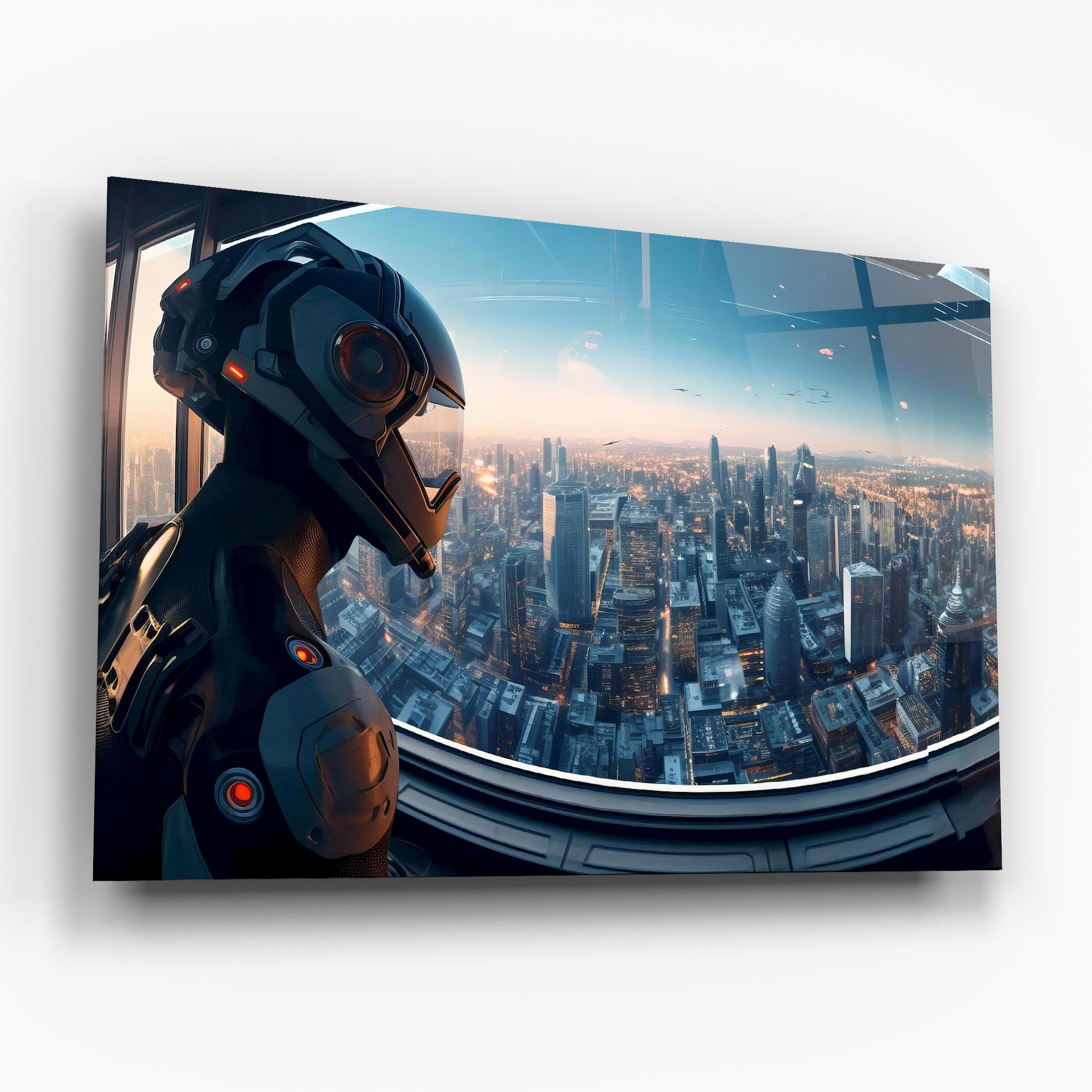 Glasbild Futuristic Robot mockup 6