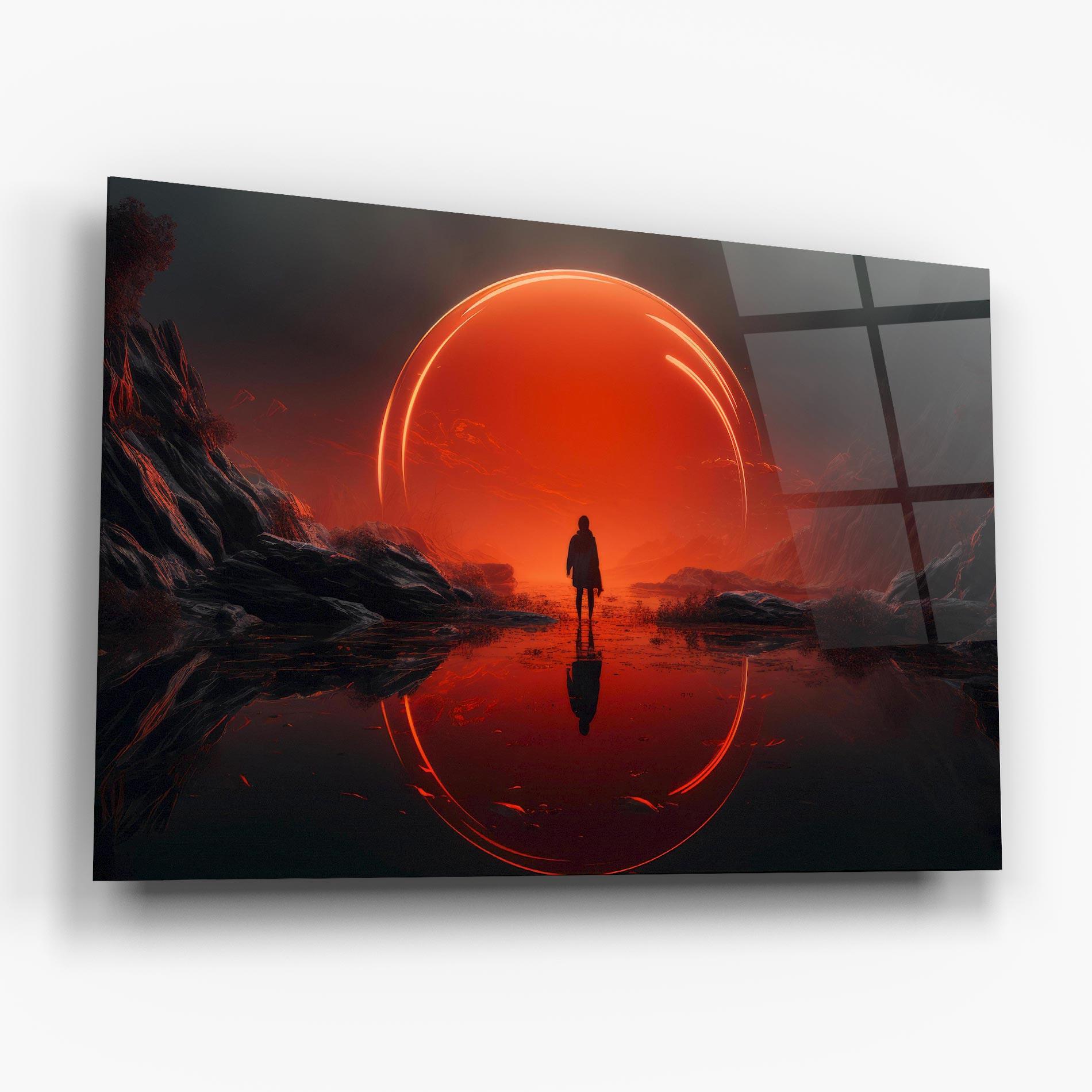 Glasbild Man Orange Orb mockup 6