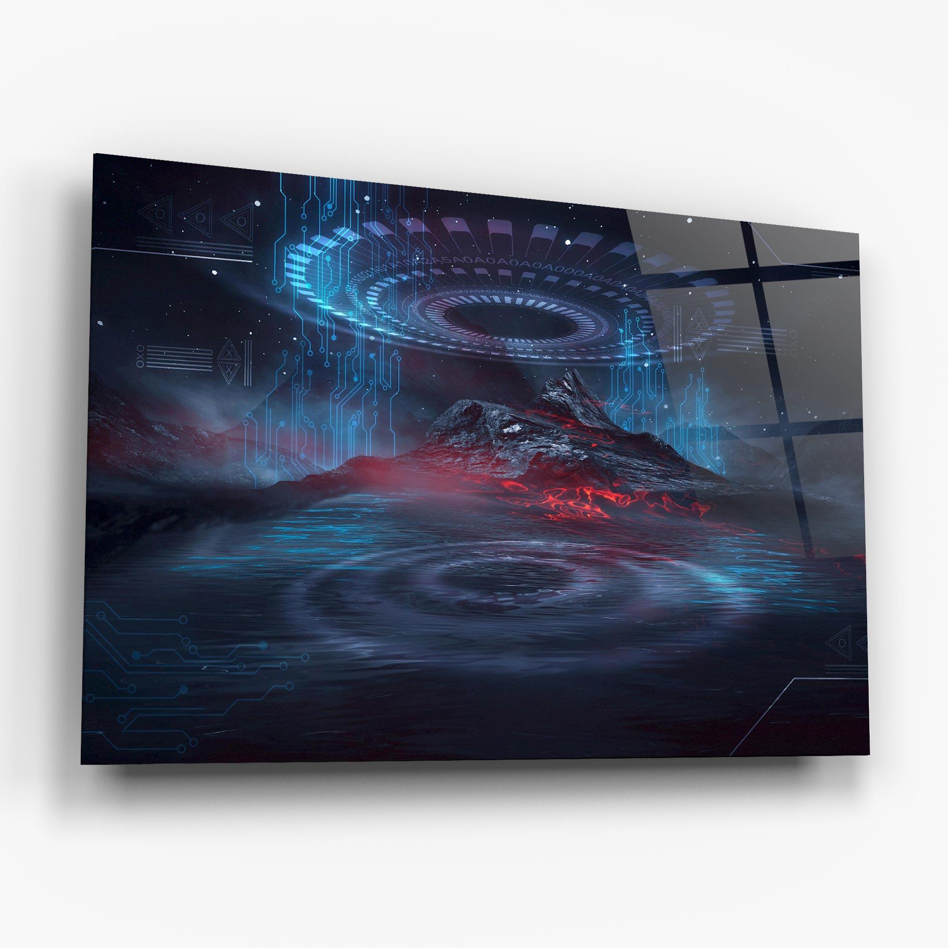 Glasbild Neon Space Galaxy mockup 6