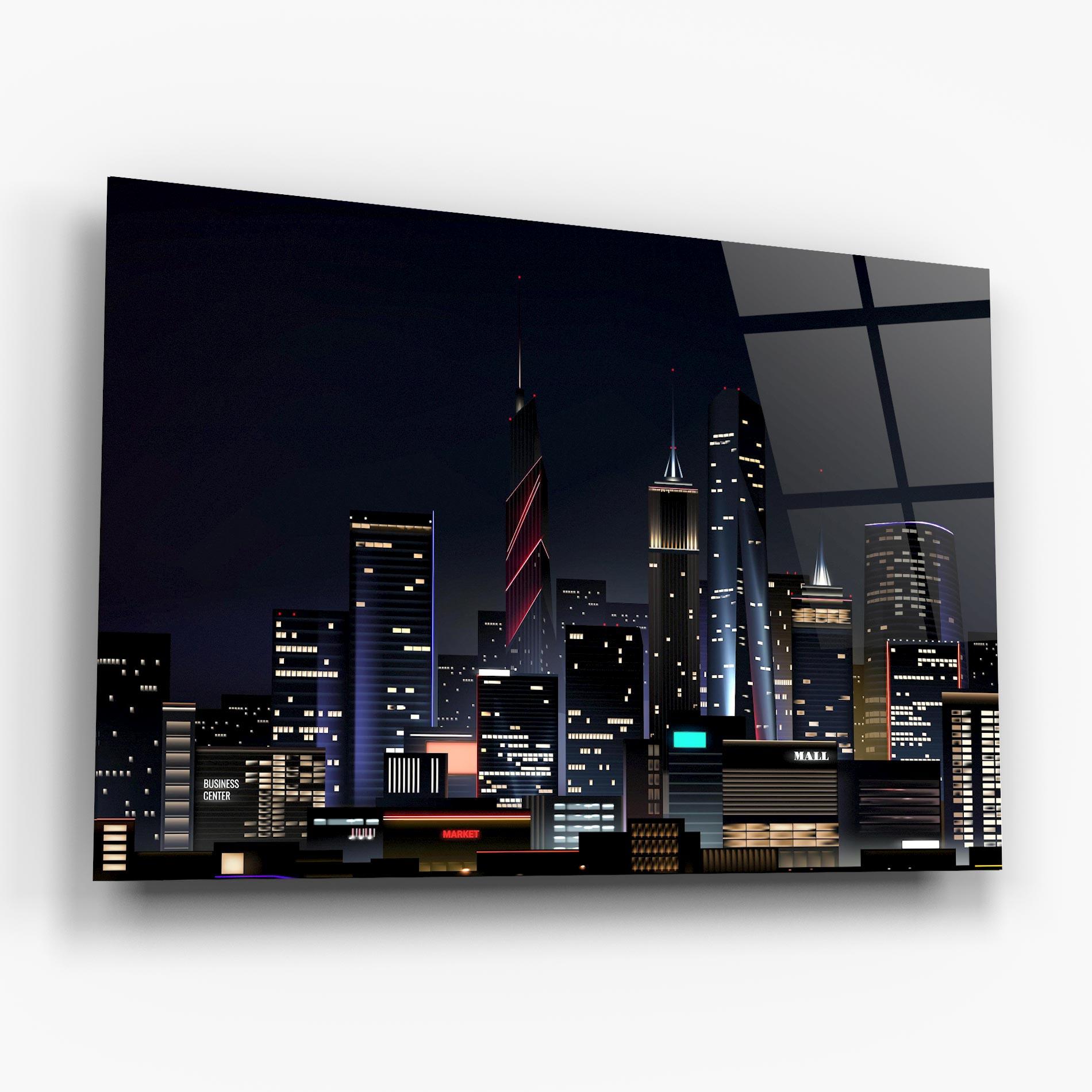 Glasbild Night City mockup 6