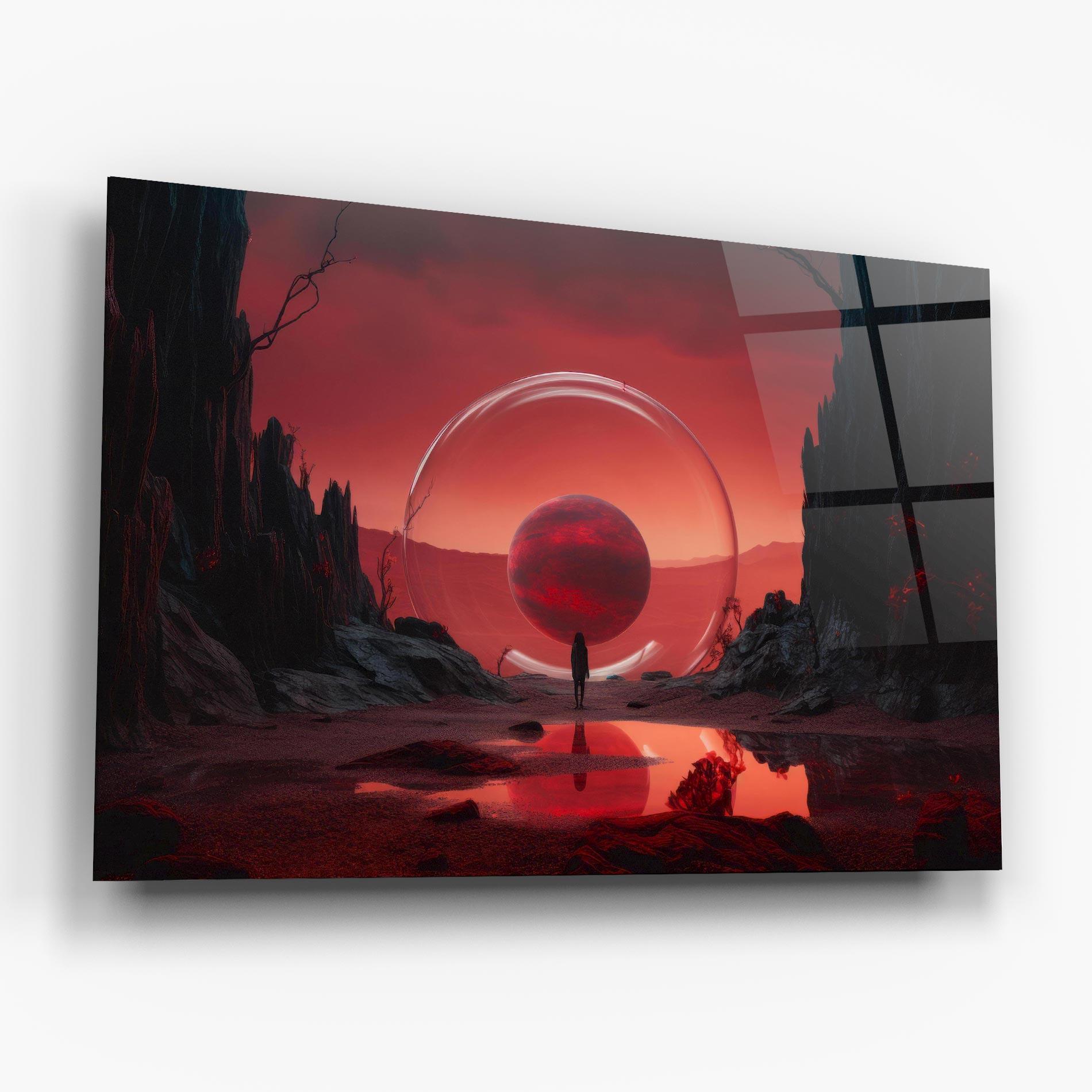 Glasbild Red Planet Art mockup 6