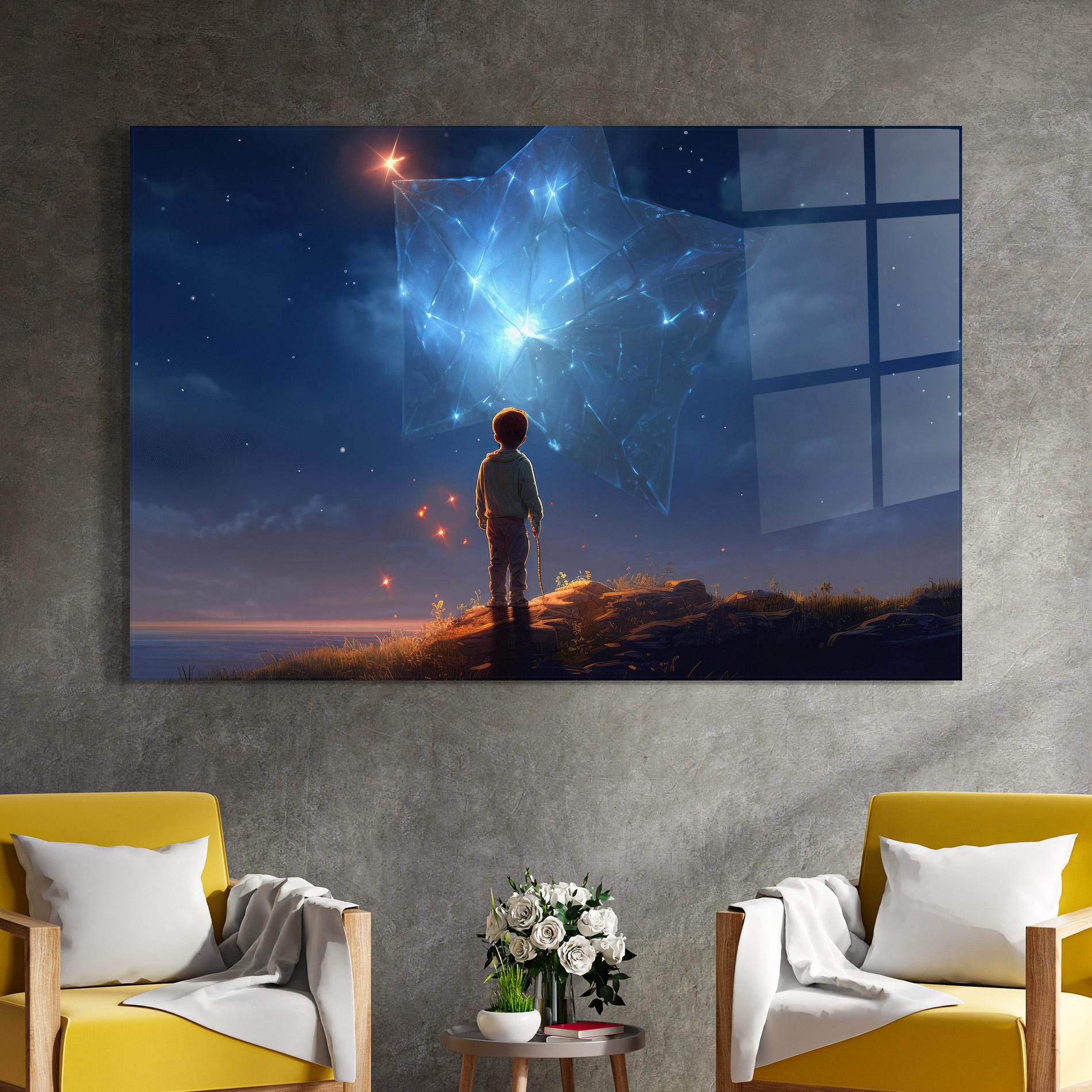 Glasbild Blue Star Floating mockup 4