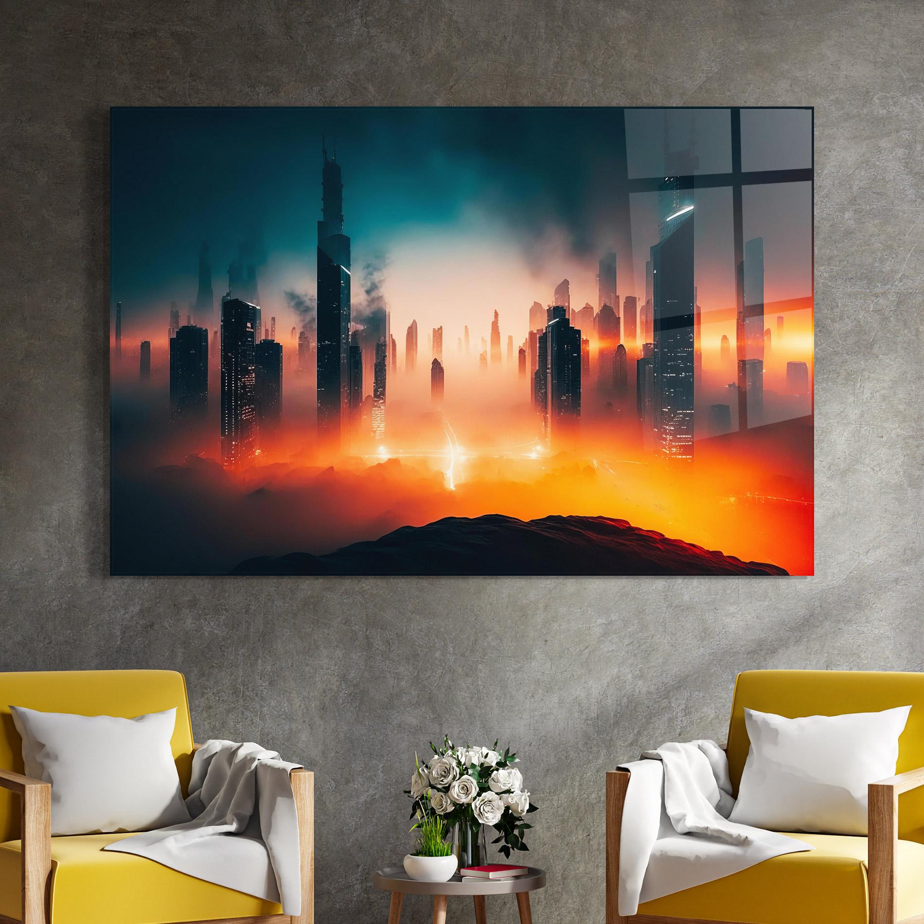 Glasbild City S Skyline mockup 4