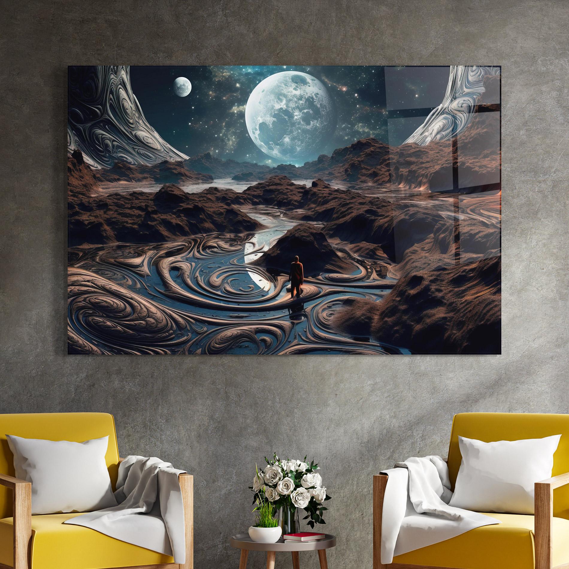 Glasbild Desert Big Moon mockup 4