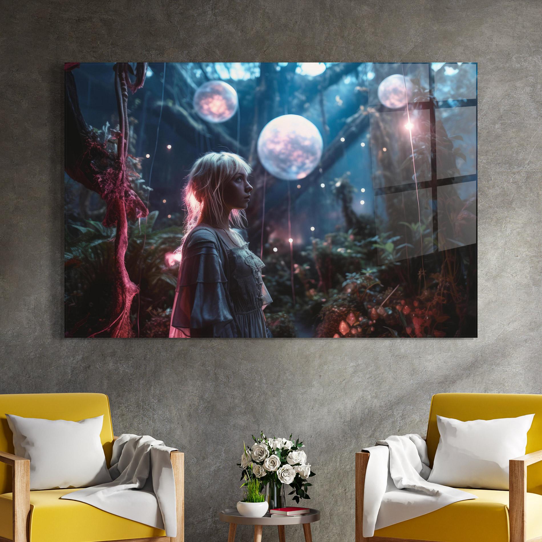 Glasbild Glowing Balls Floating mockup 4