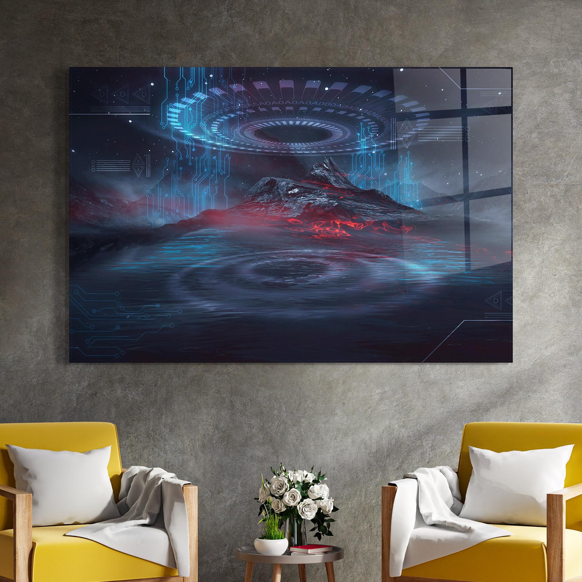 Glasbild Neon Space Galaxy mockup 4