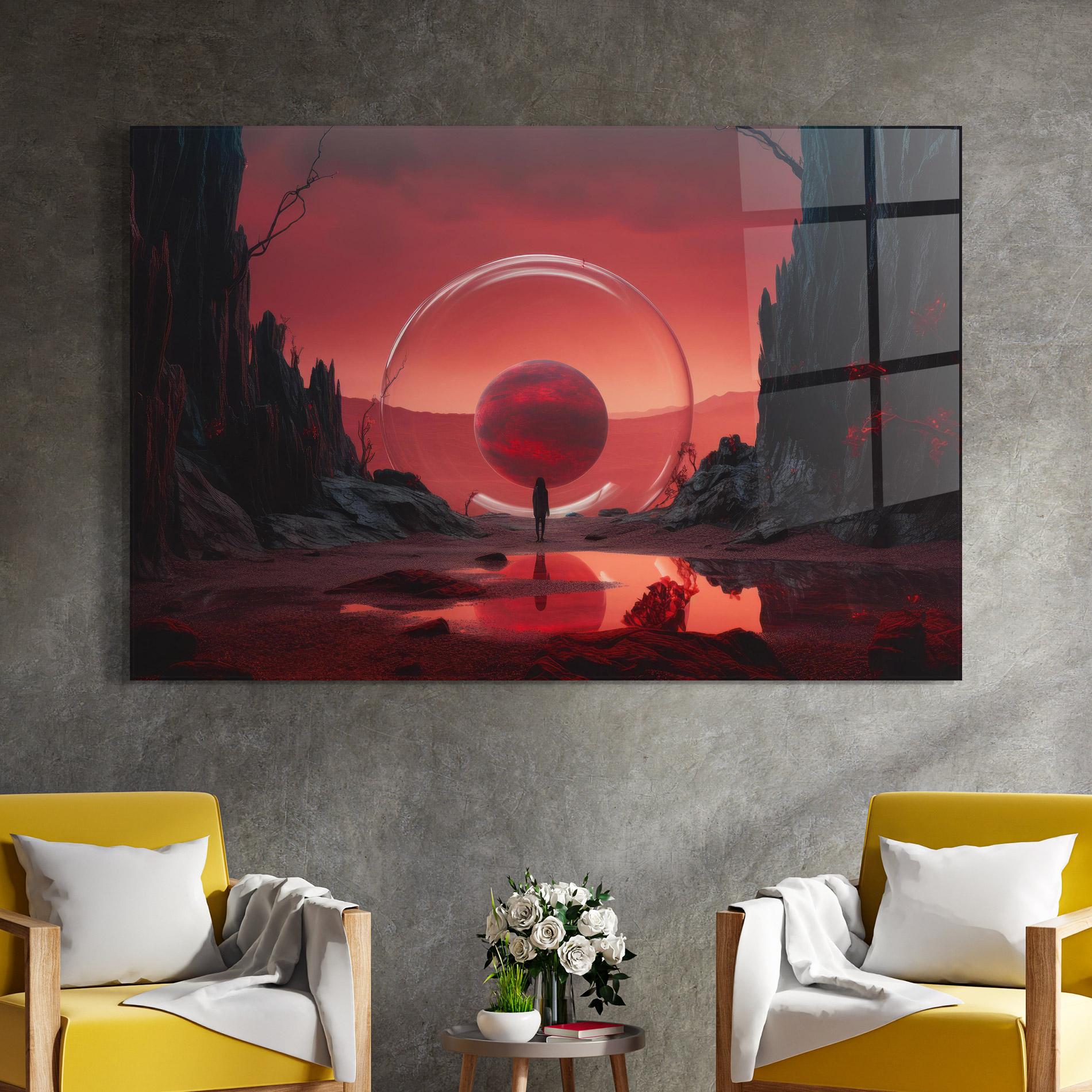 Glasbild Red Planet Art mockup 4