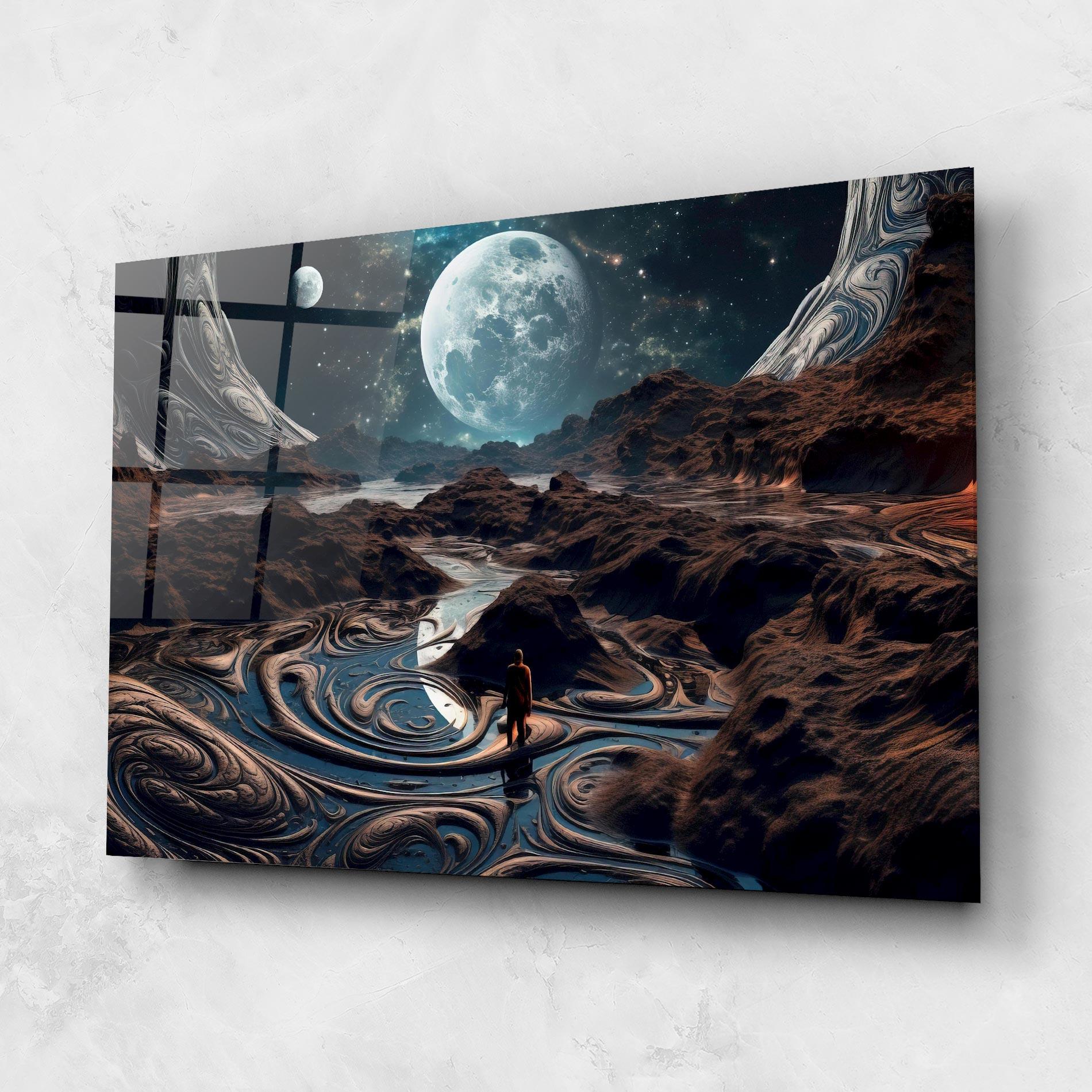 Glasbild Desert Big Moon mockup 1