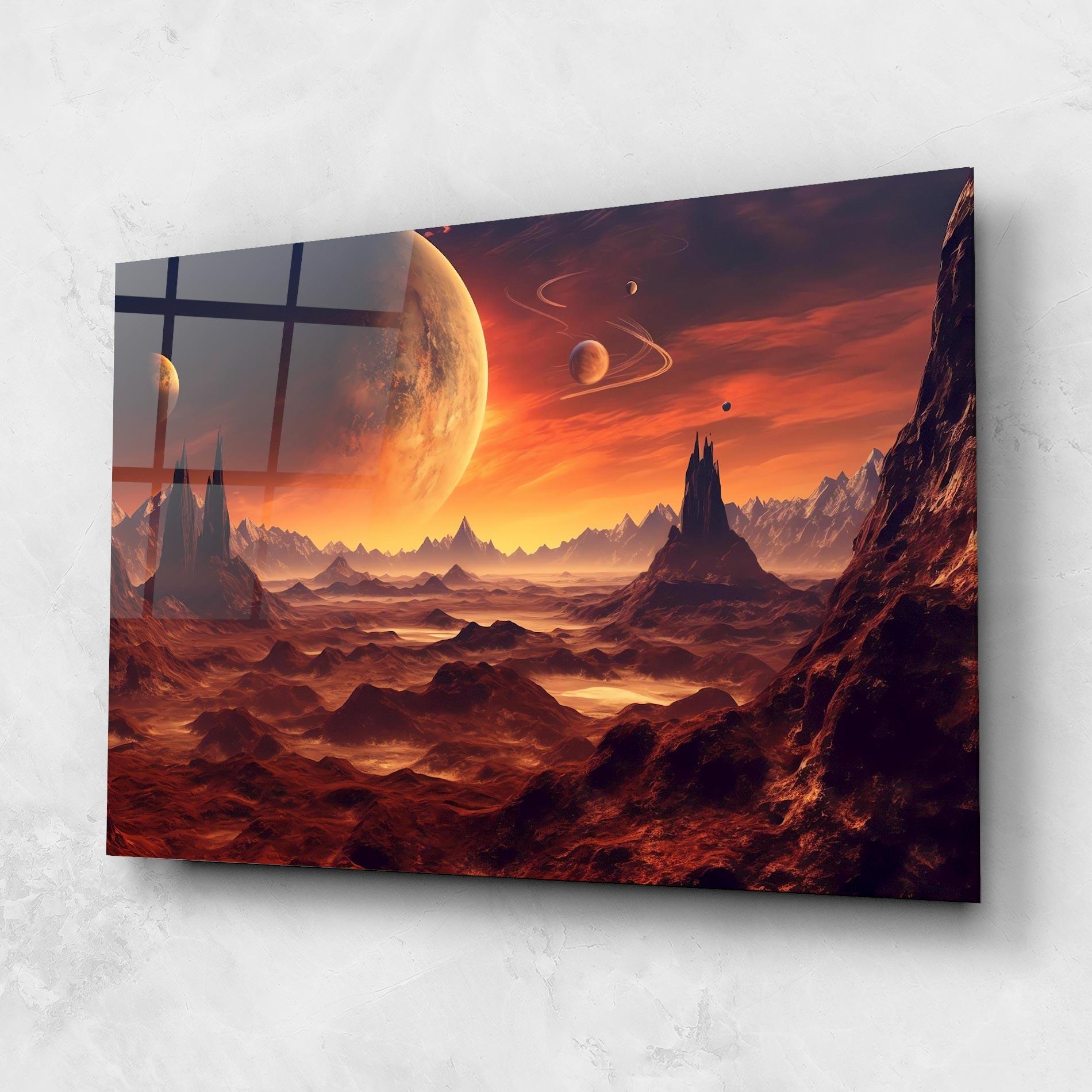 Glasbild Fiery Orange Sunset mockup 1