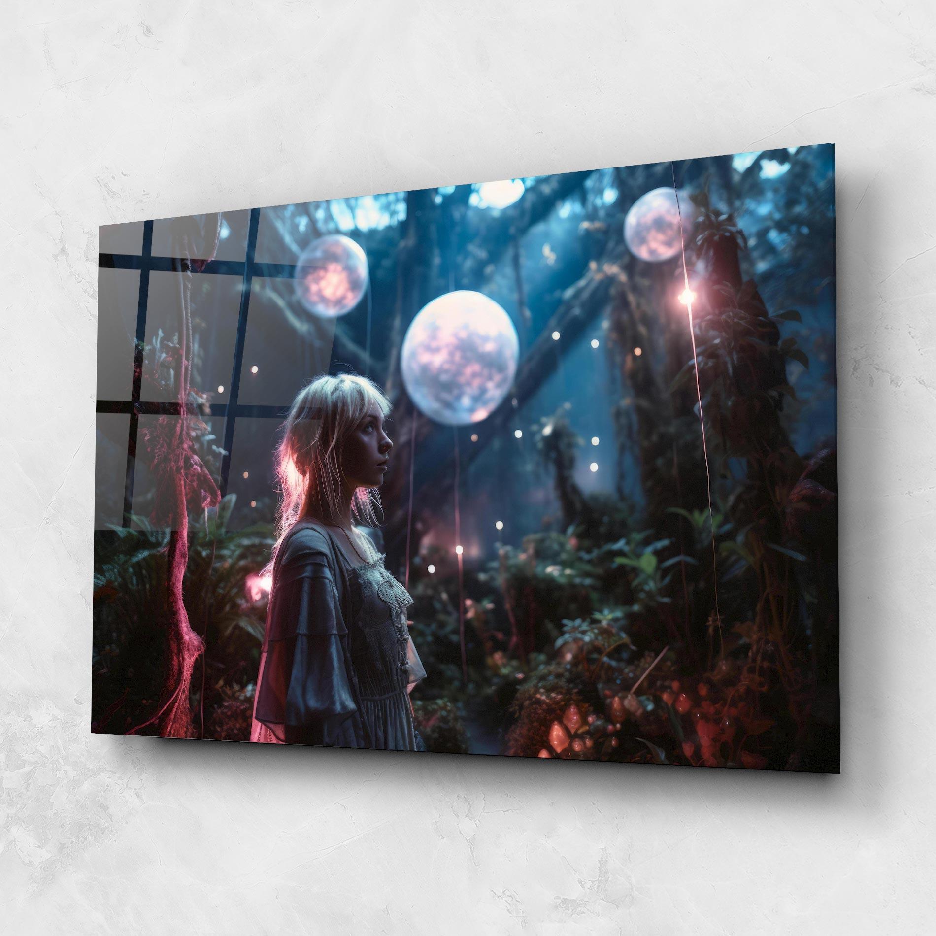 Glasbild Glowing Balls Floating mockup 1
