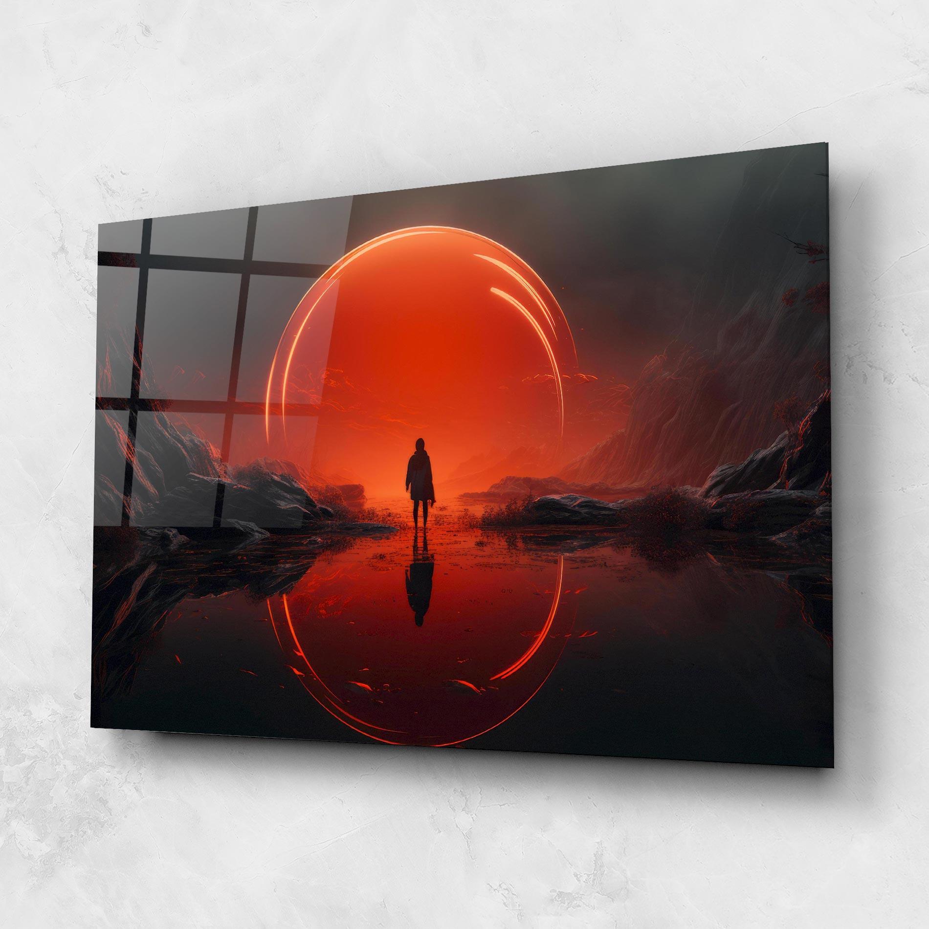 Glasbild Man Orange Orb mockup 1