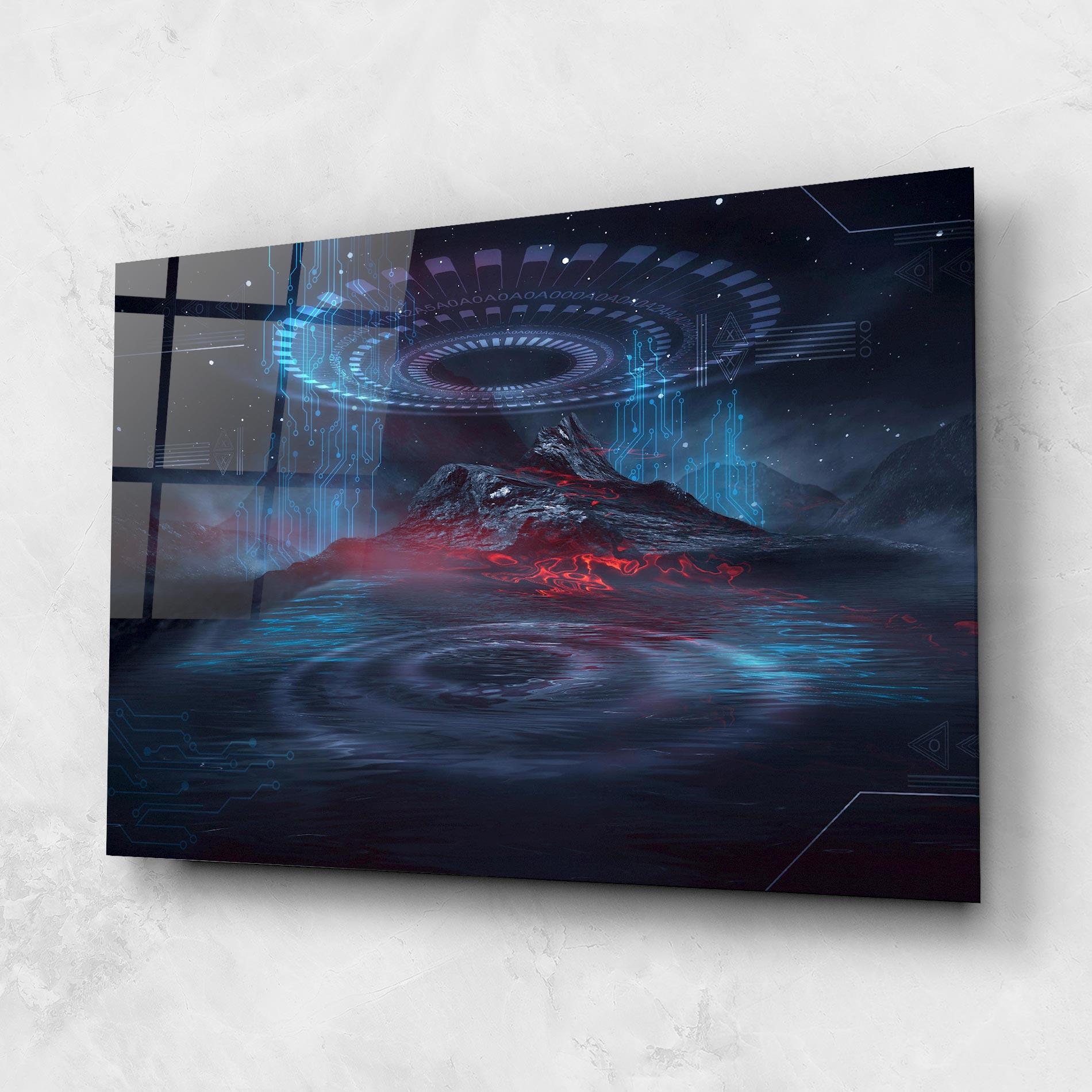 Glasbild Neon Space Galaxy mockup 1