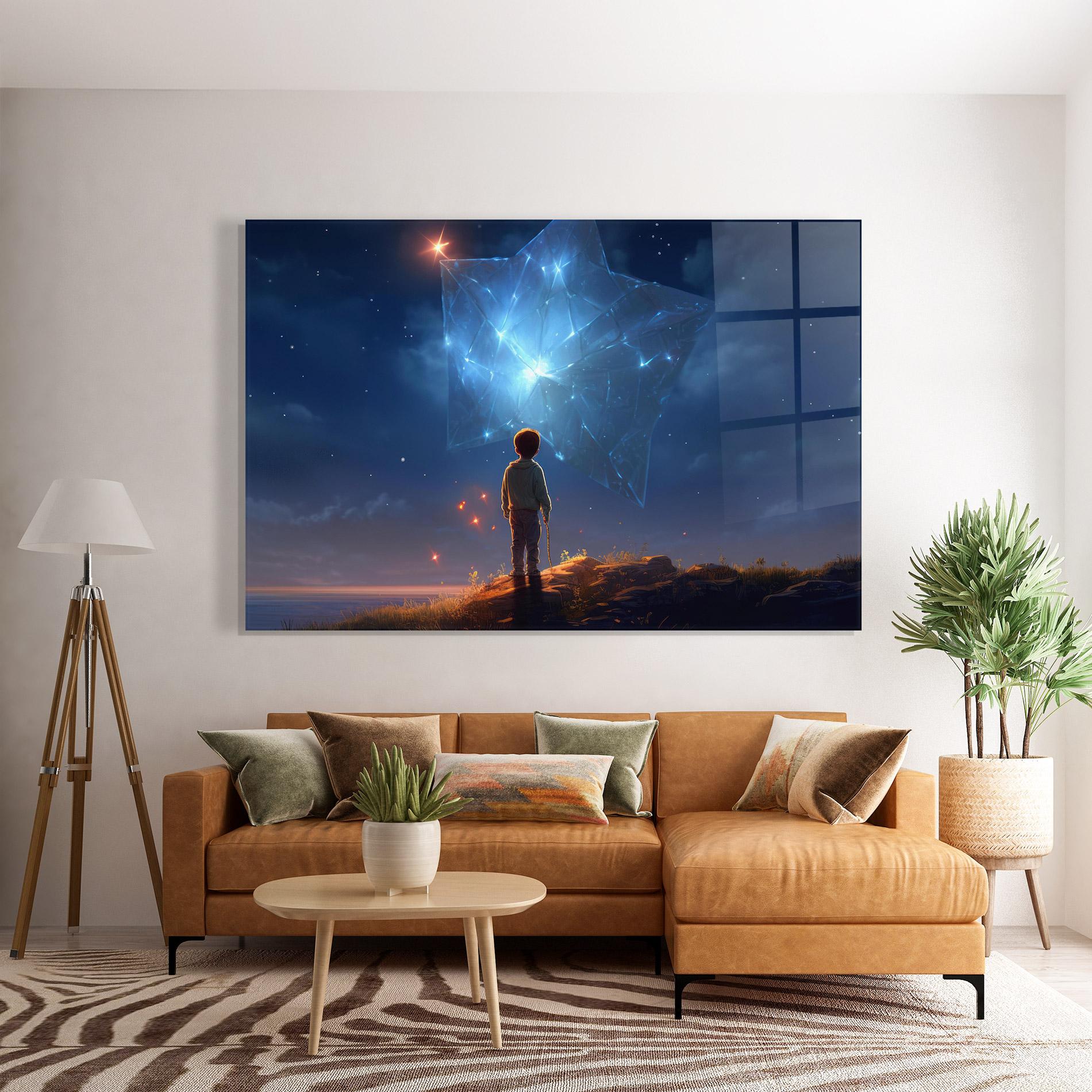 Glasbild Blue Star Floating mockup 7