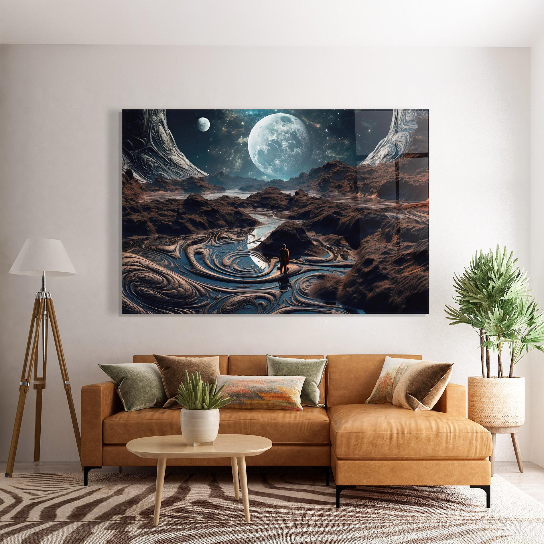 Glasbild Desert Big Moon mockup 7