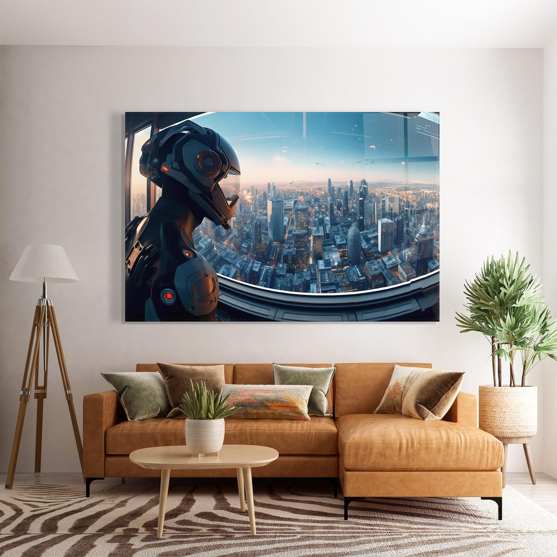 Glasbild Futuristic Robot mockup 7