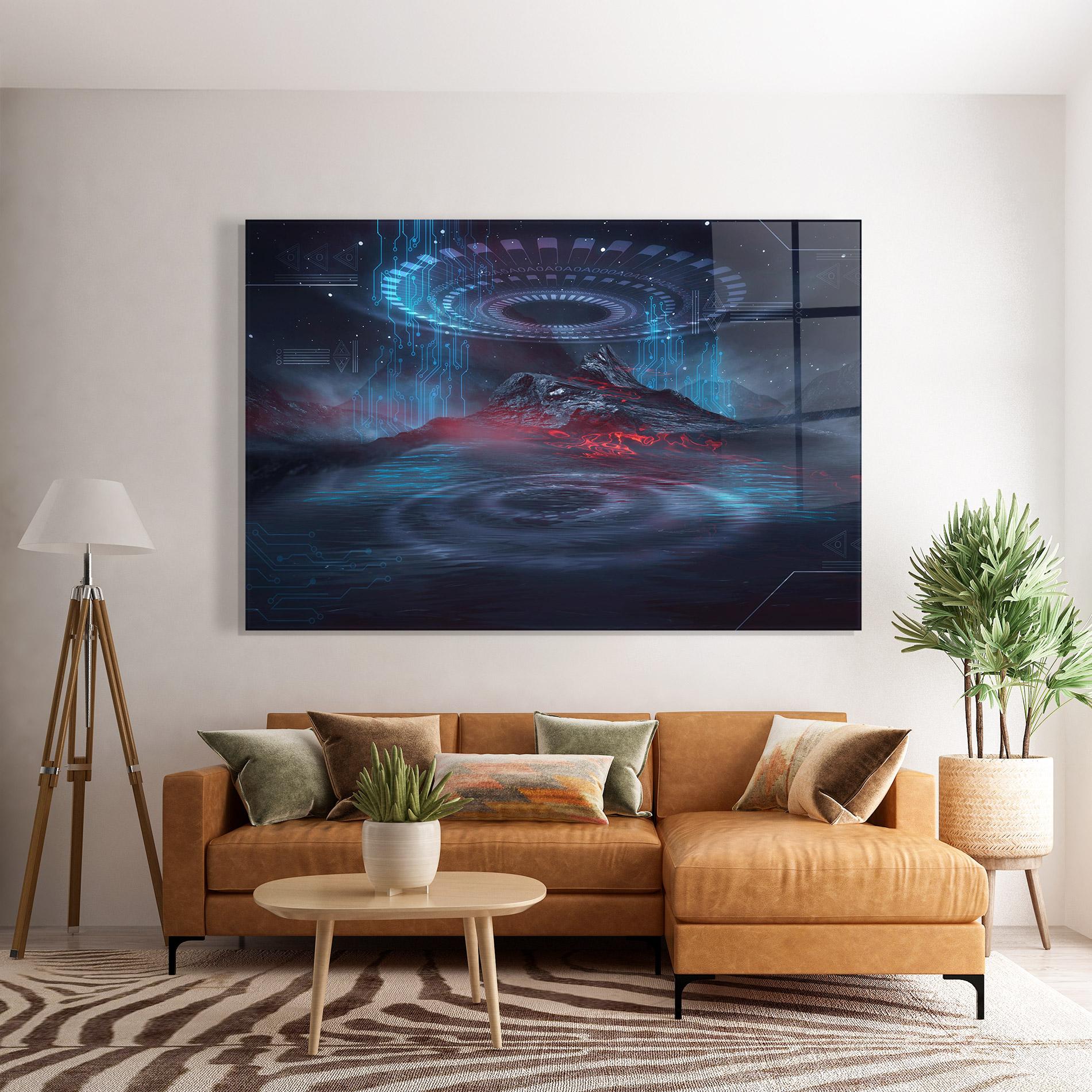 Glasbild Neon Space Galaxy mockup 7