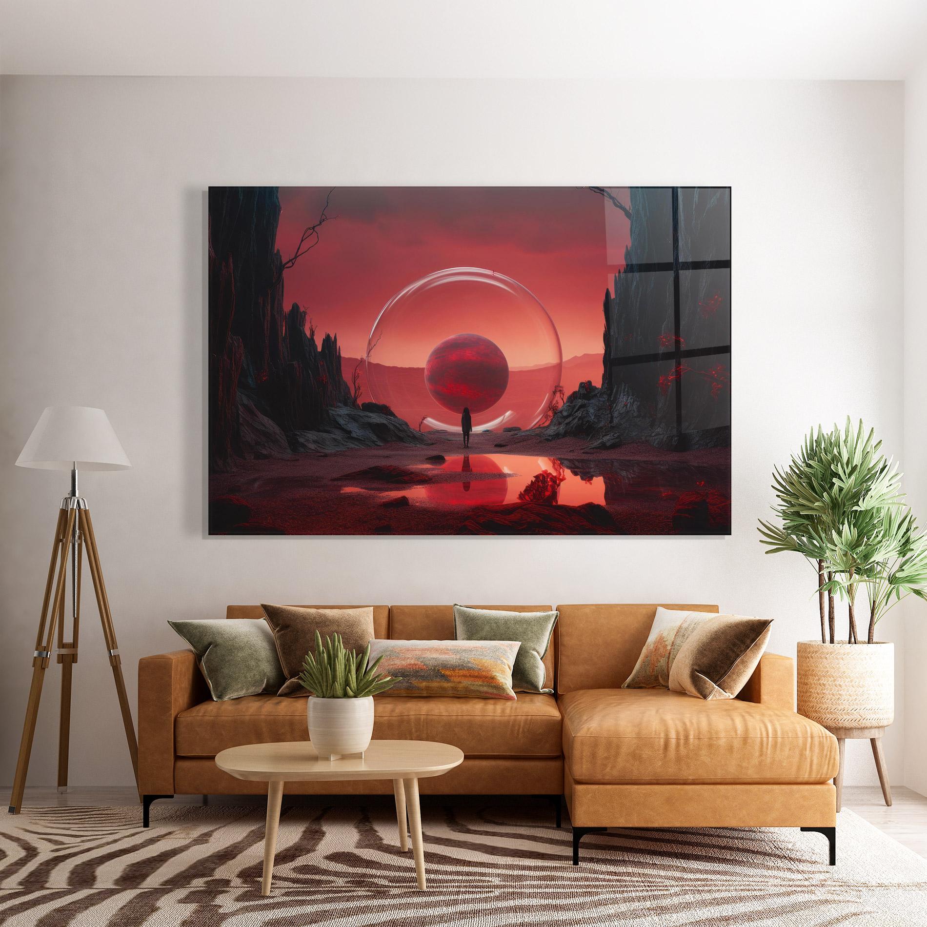 Glasbild Red Planet Art mockup 7