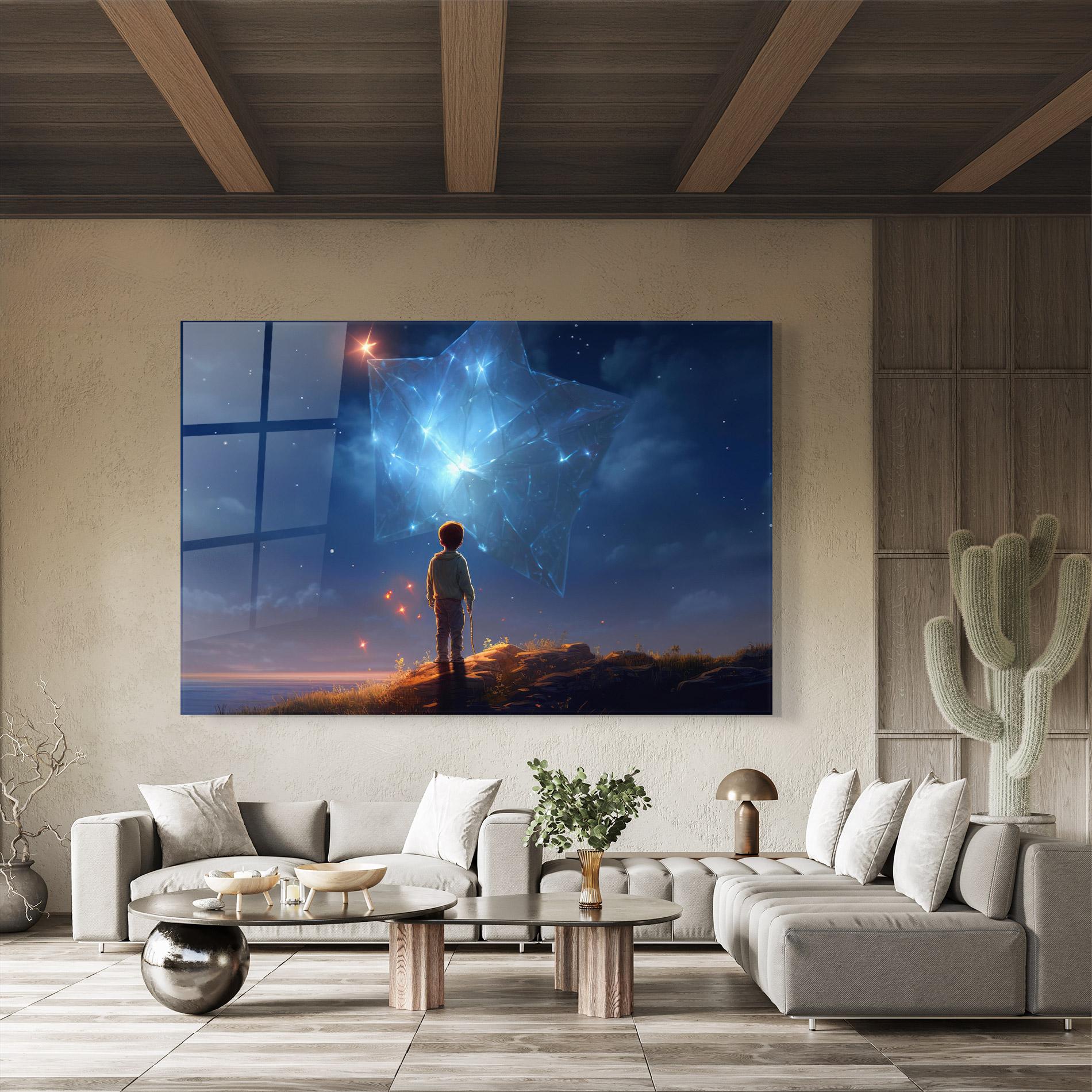 Glasbild Blue Star Floating mockup 8