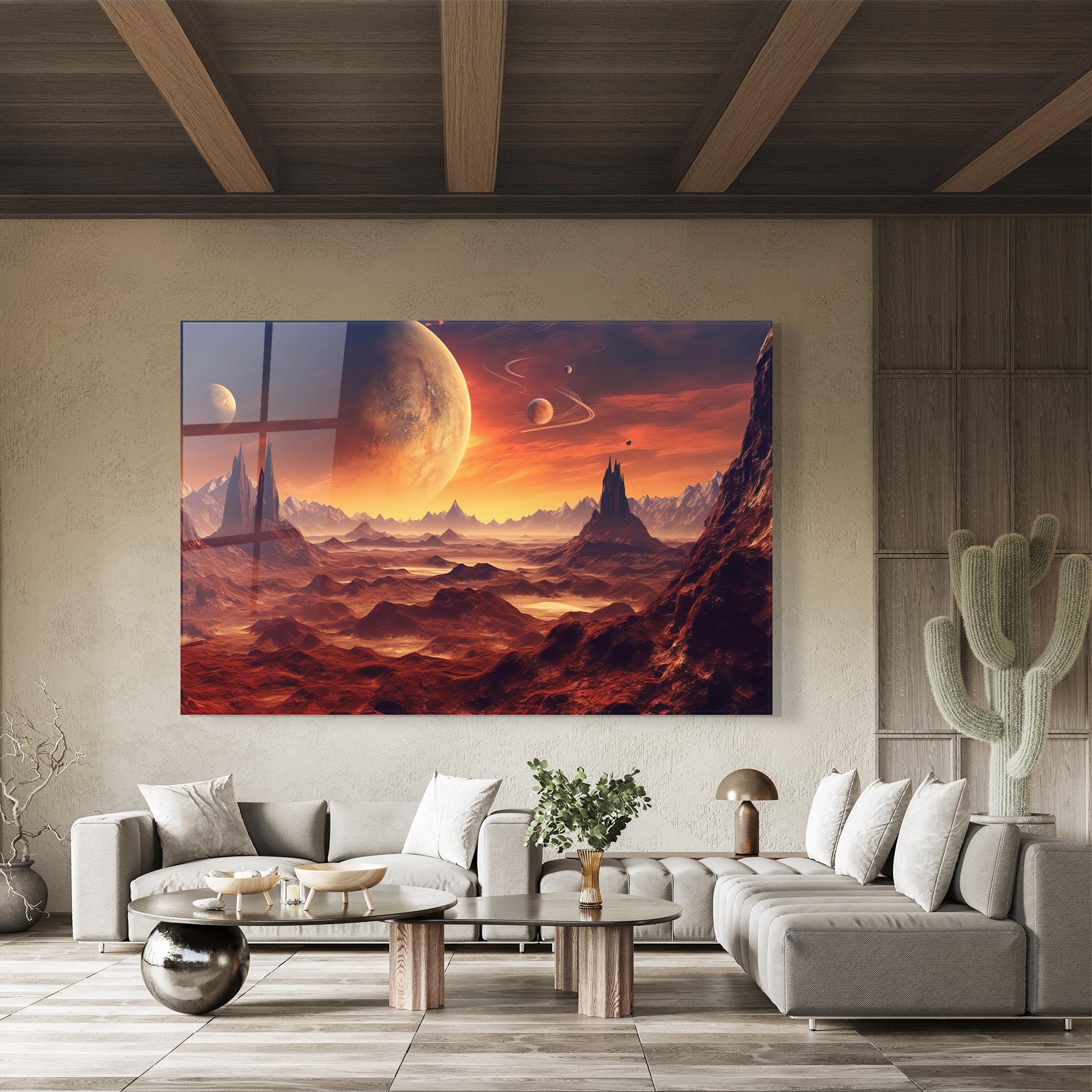 Glasbild Fiery Orange Sunset mockup 8