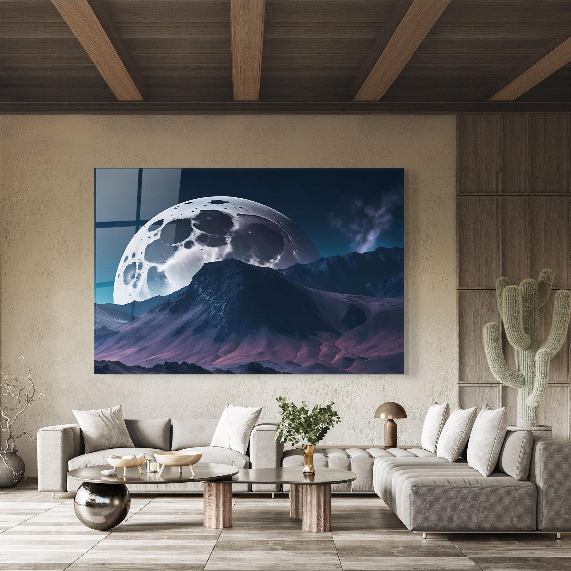 Glasbild Full Moon Smoke mockup 8