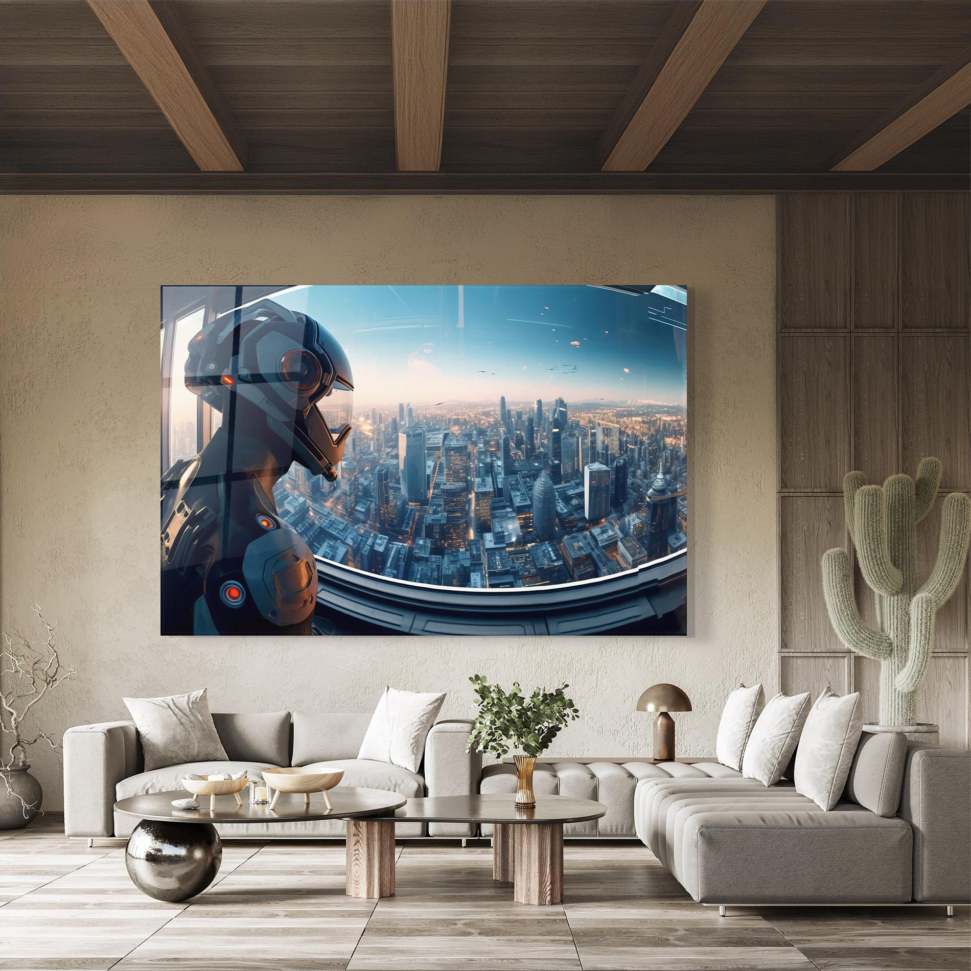 Glasbild Futuristic Robot mockup 8