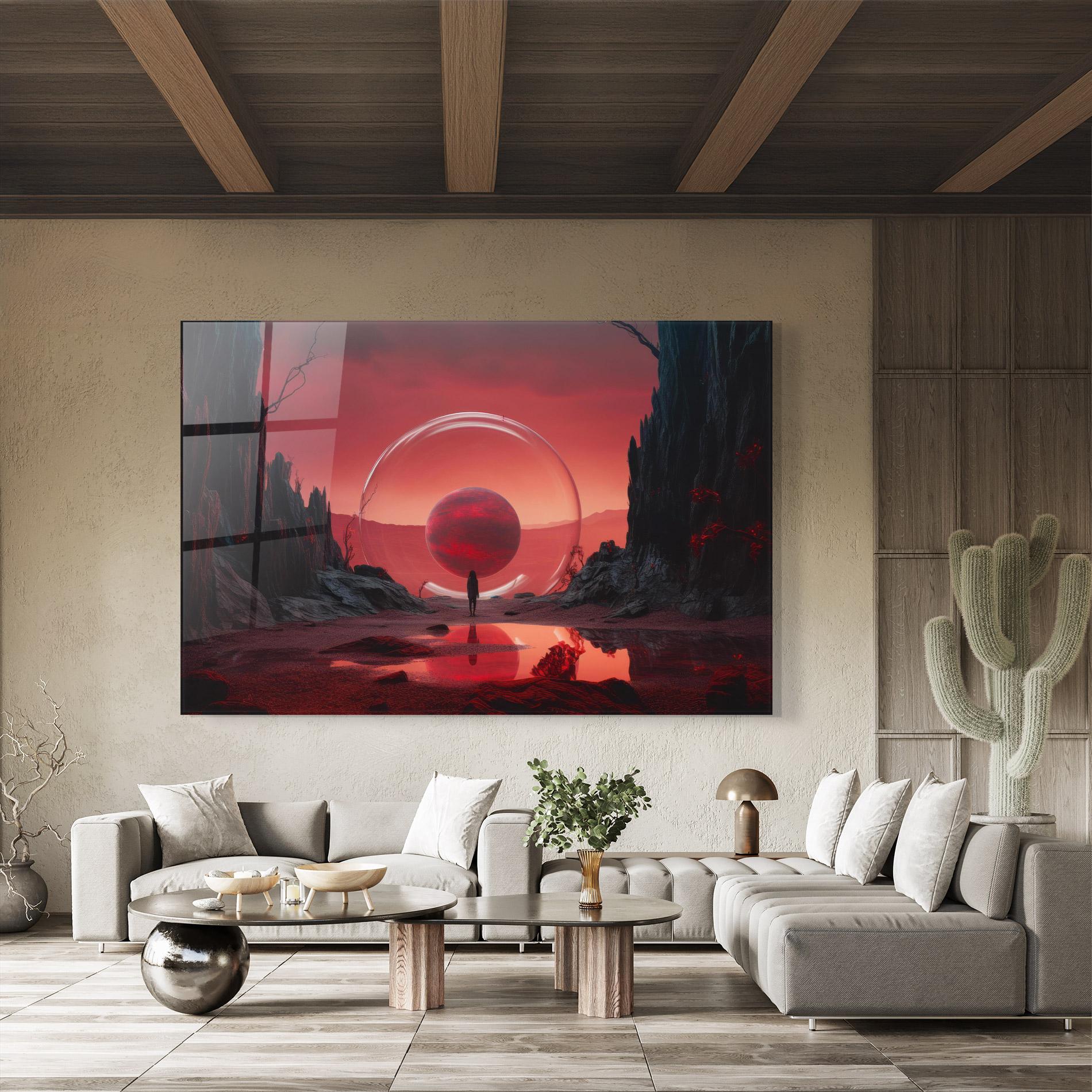 Glasbild Red Planet Art mockup 8