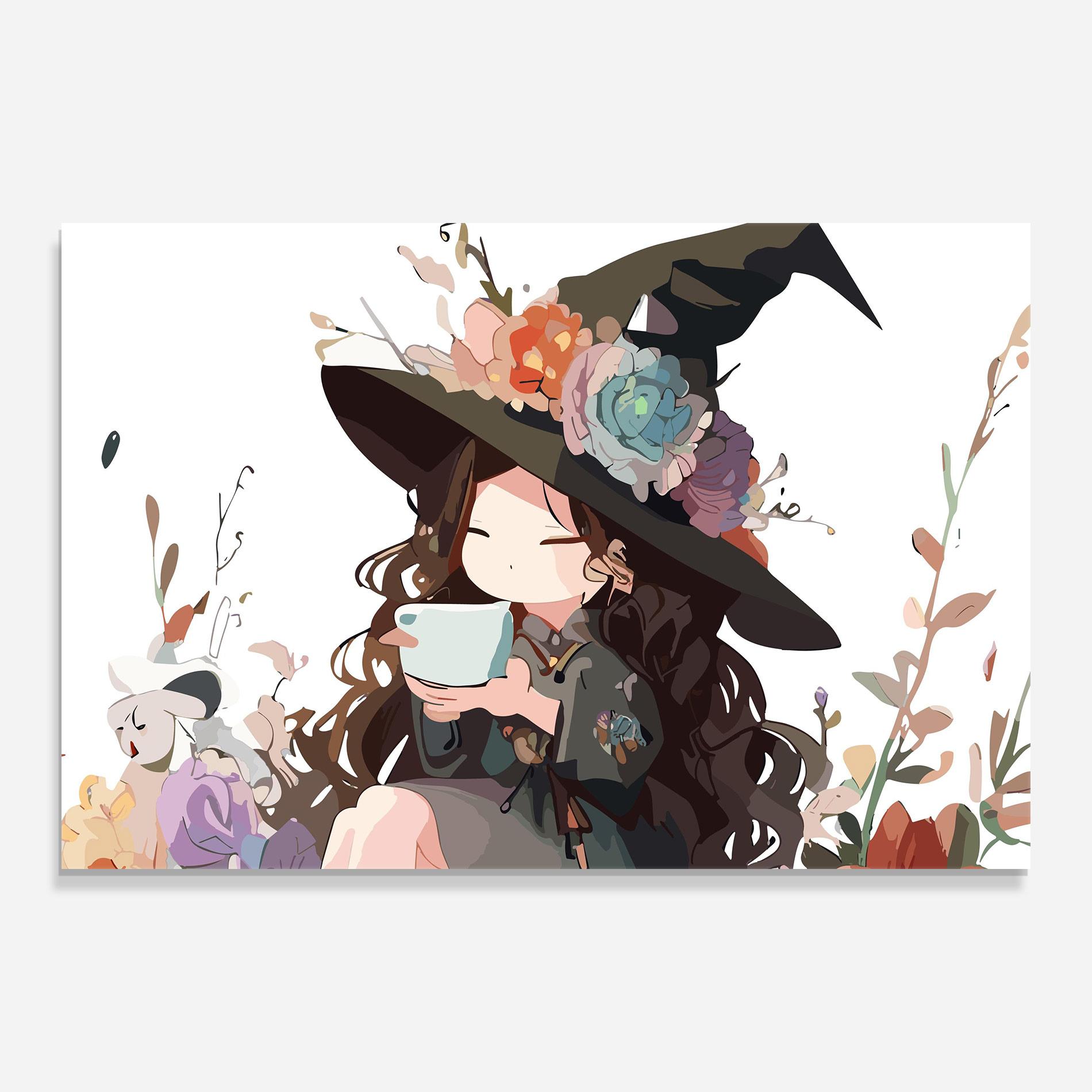 Glasbild Cute Witch mockup 0