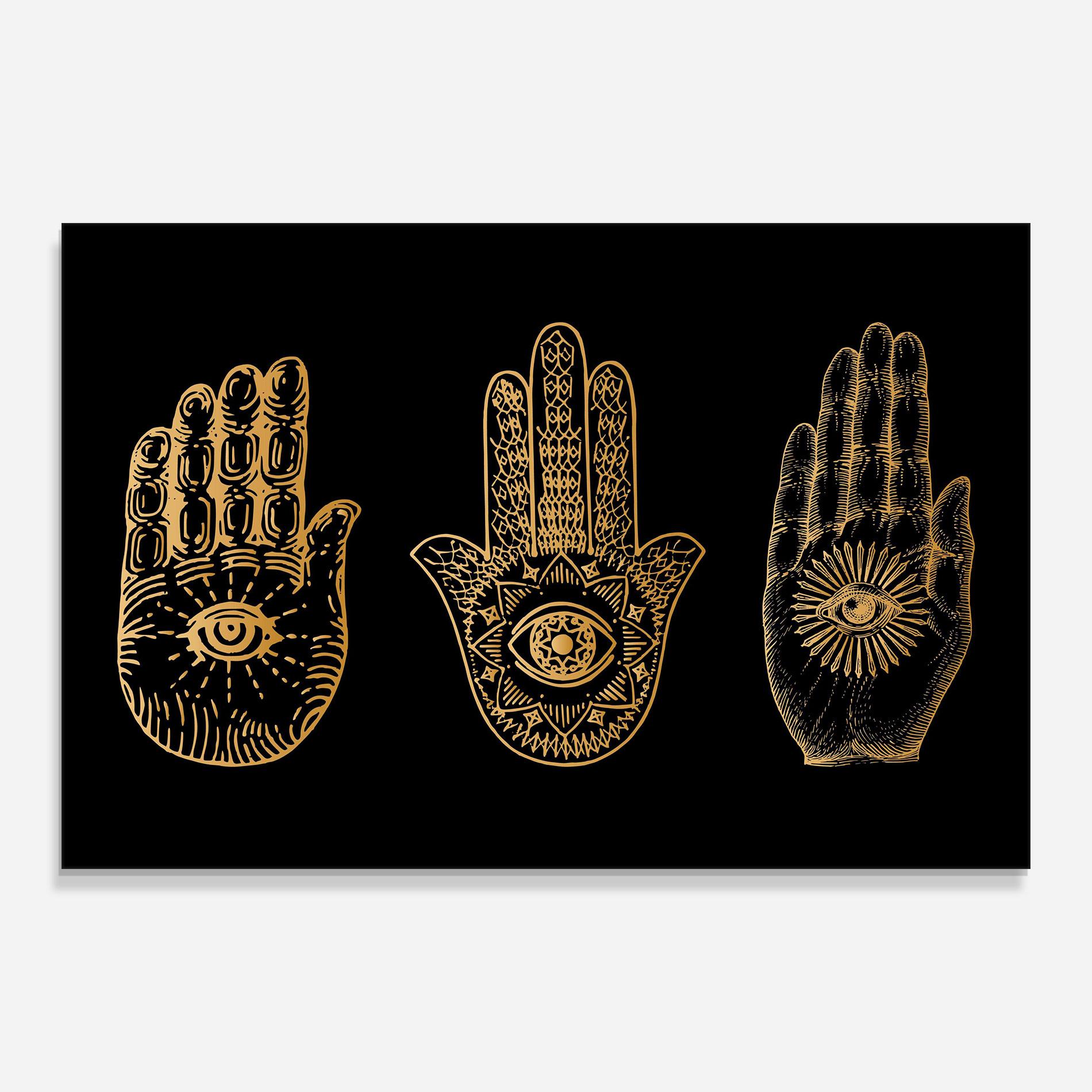 Glasbild Witch Gold Hands mockup 0