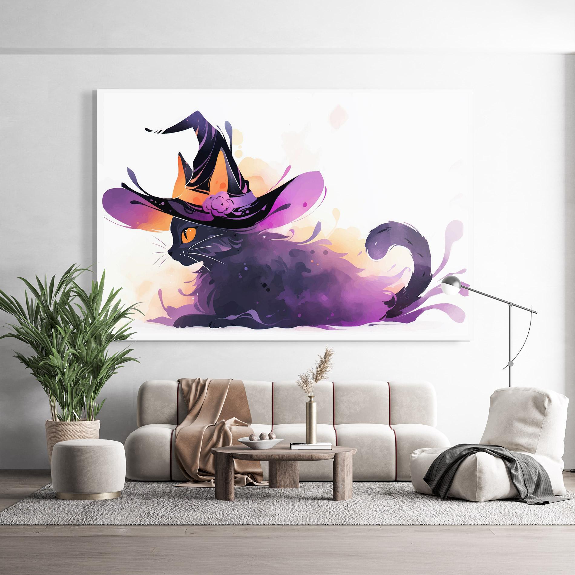 Glasbild Cat Witch mockup 9