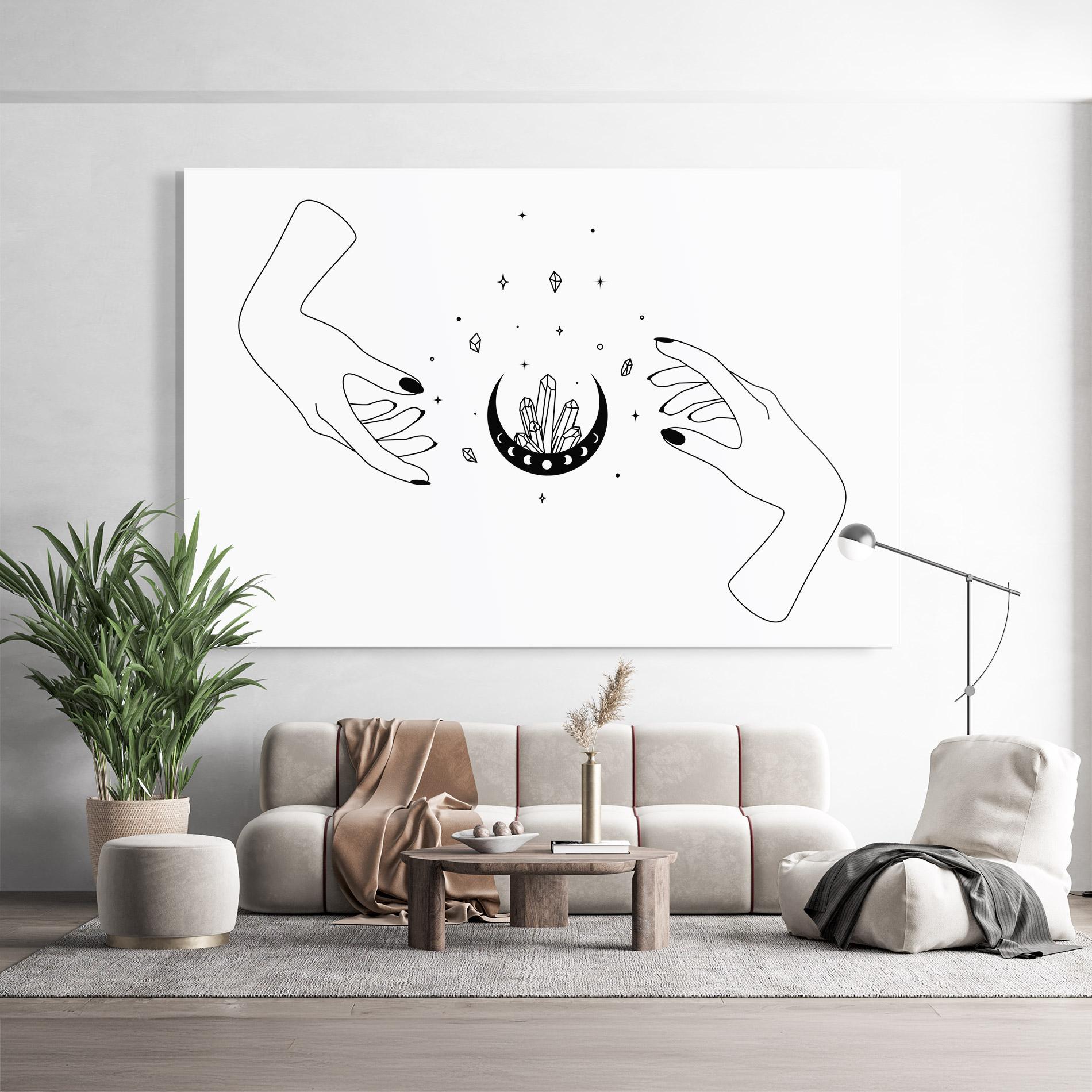 Glasbild Crystal Hand mockup 9