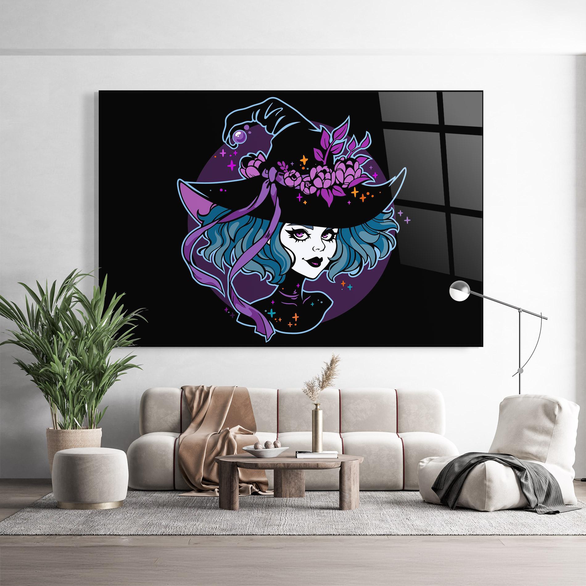 Glasbild Cute Purple Witch mockup 9