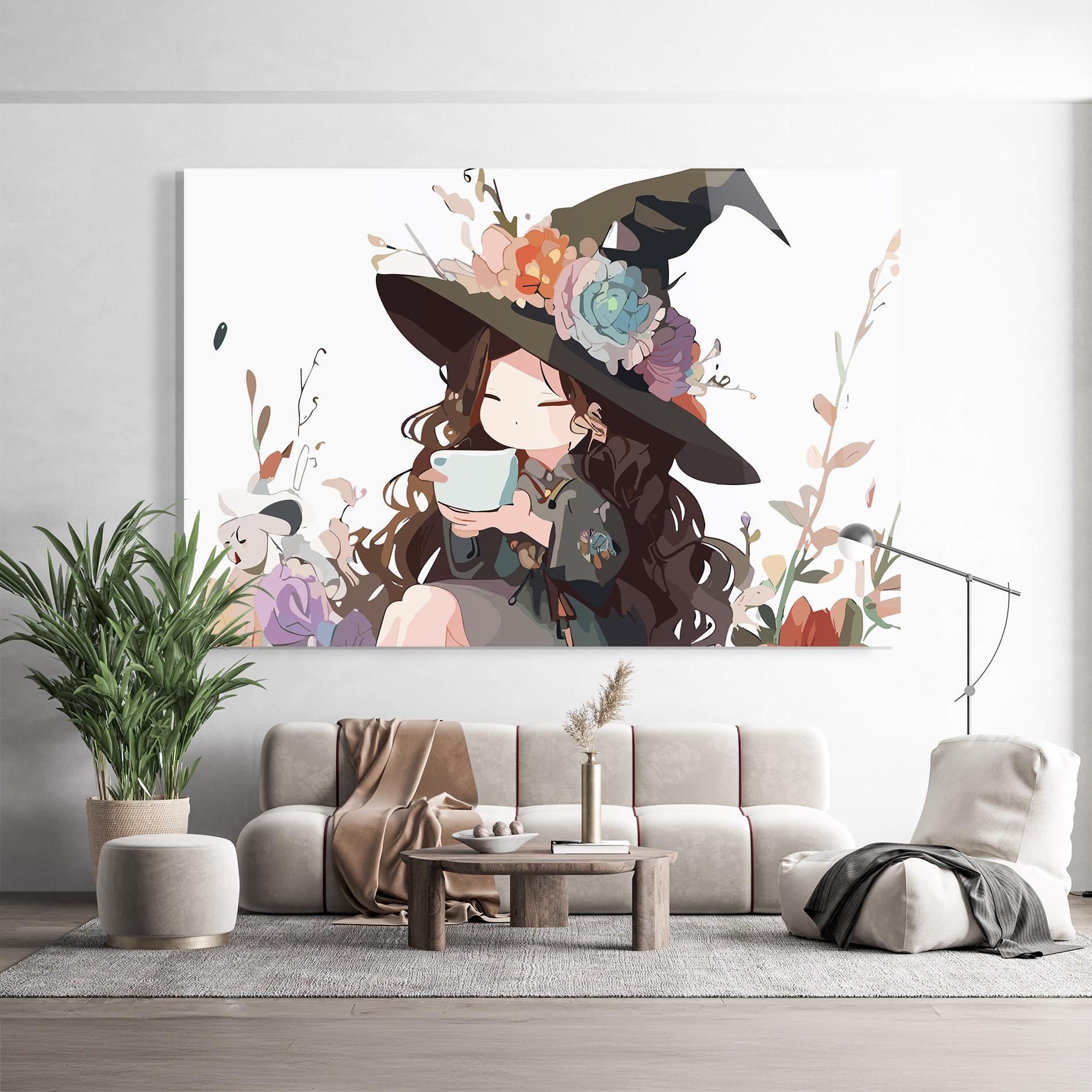 Glasbild Cute Witch mockup 9