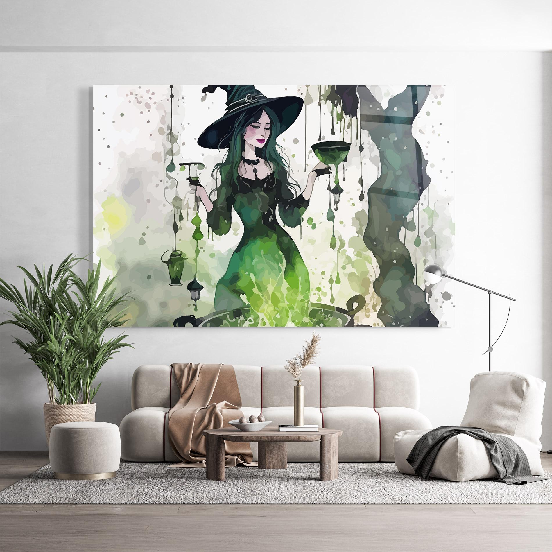 Glasbild Green Light Witch mockup 9