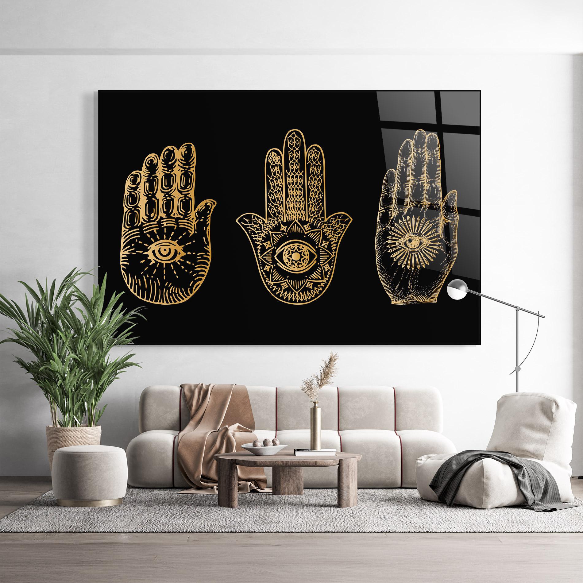 Glasbild Witch Gold Hands mockup 9