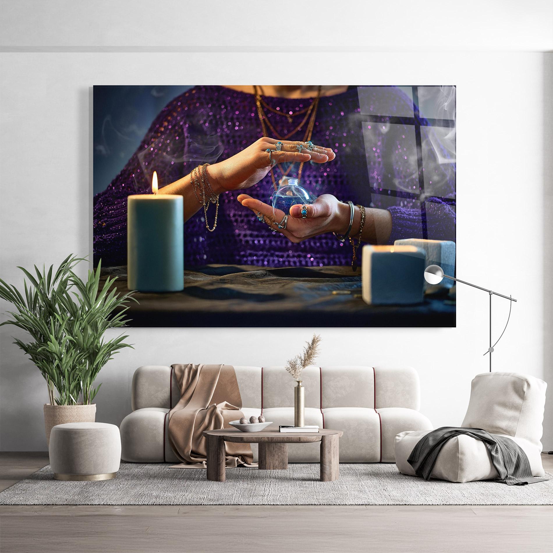 Glasbild Witch Magic Smoke mockup 9