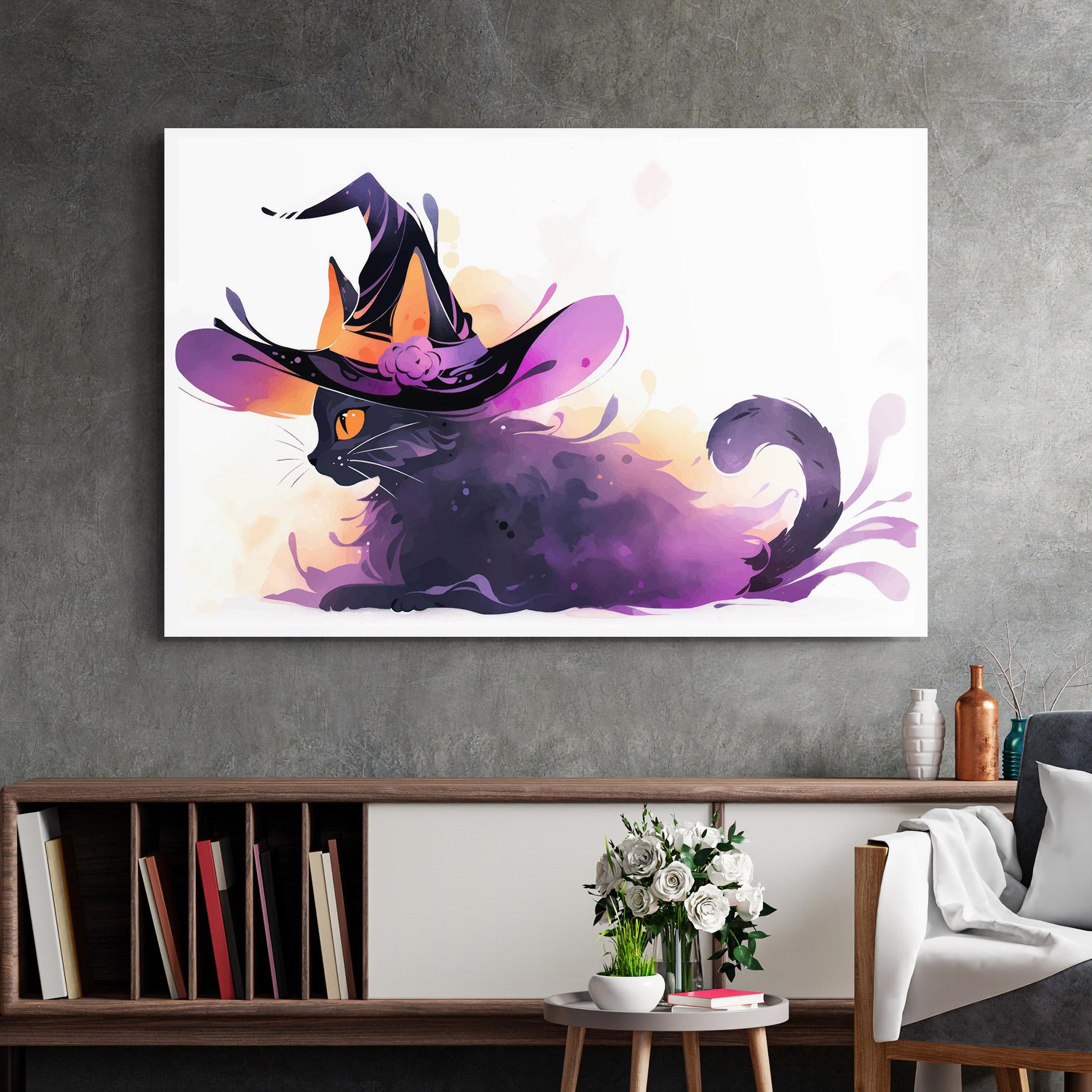 Glasbild Cat Witch mockup 2