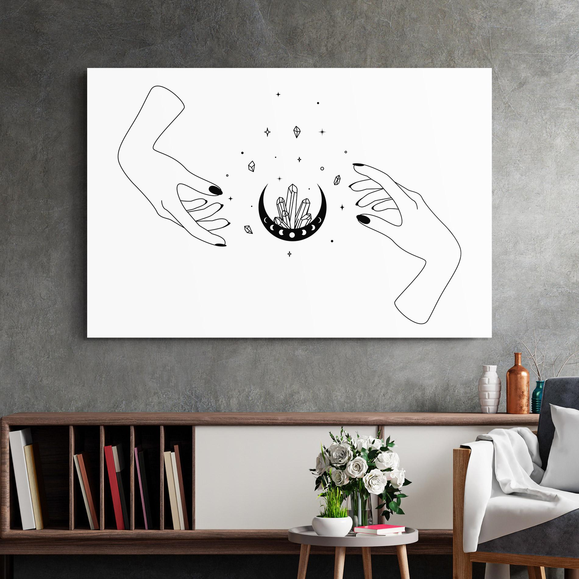 Glasbild Crystal Hand mockup 2