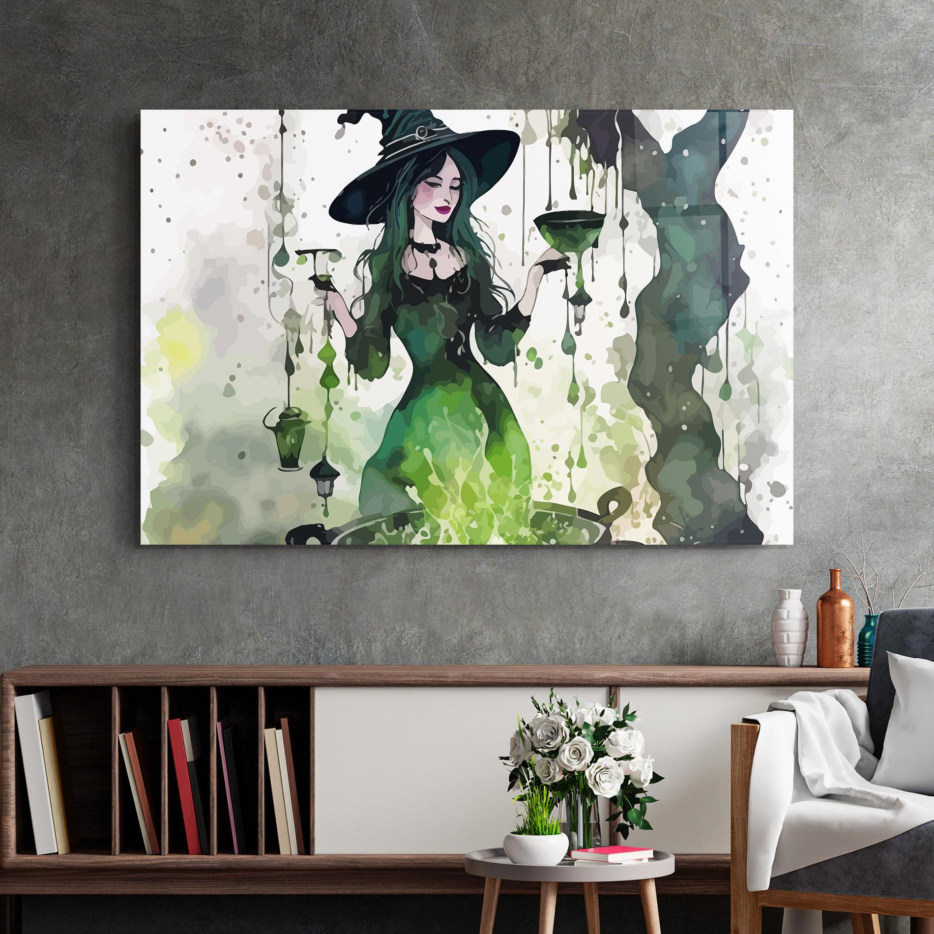 Glasbild Green Light Witch mockup 2