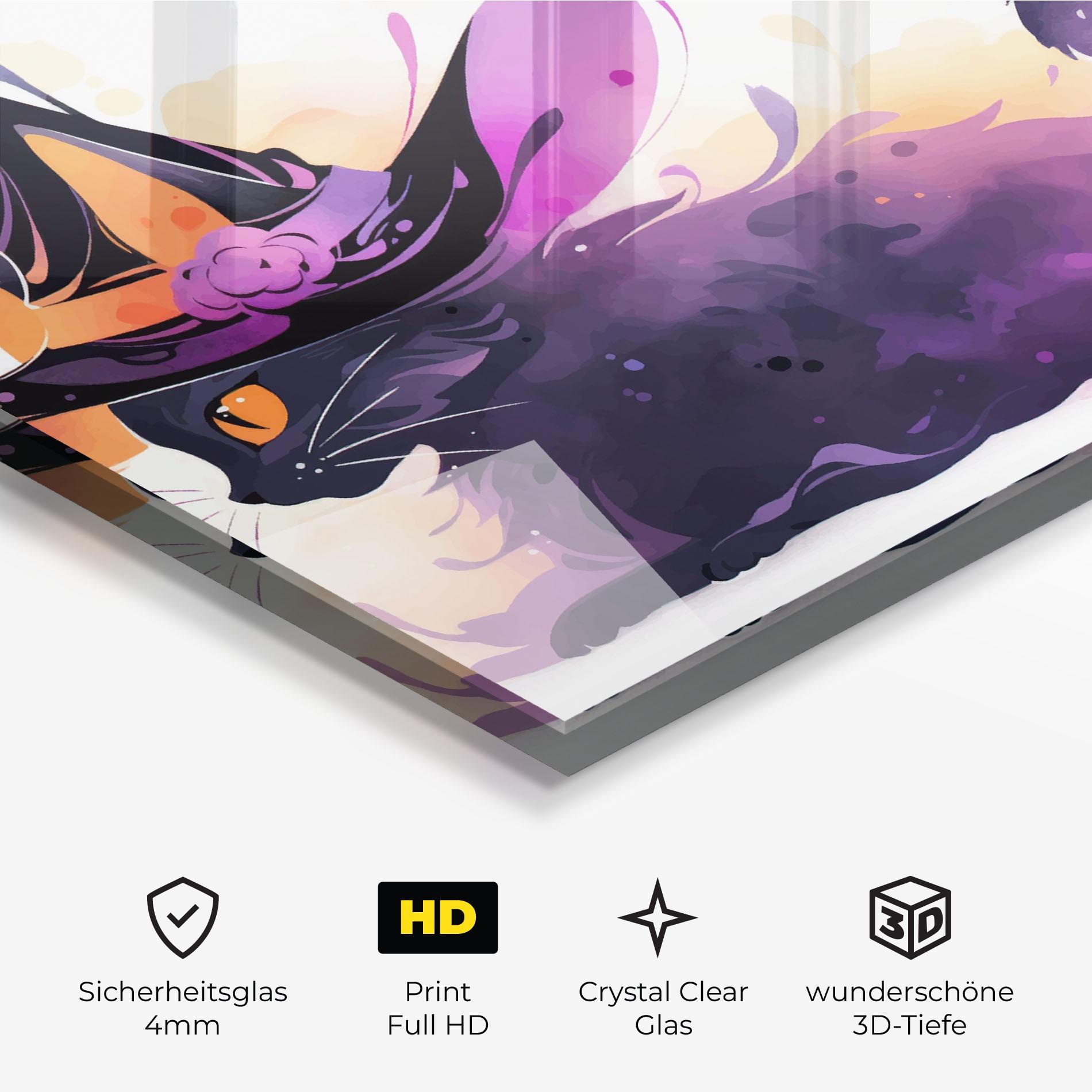 Glasbild Cat Witch mockup 3