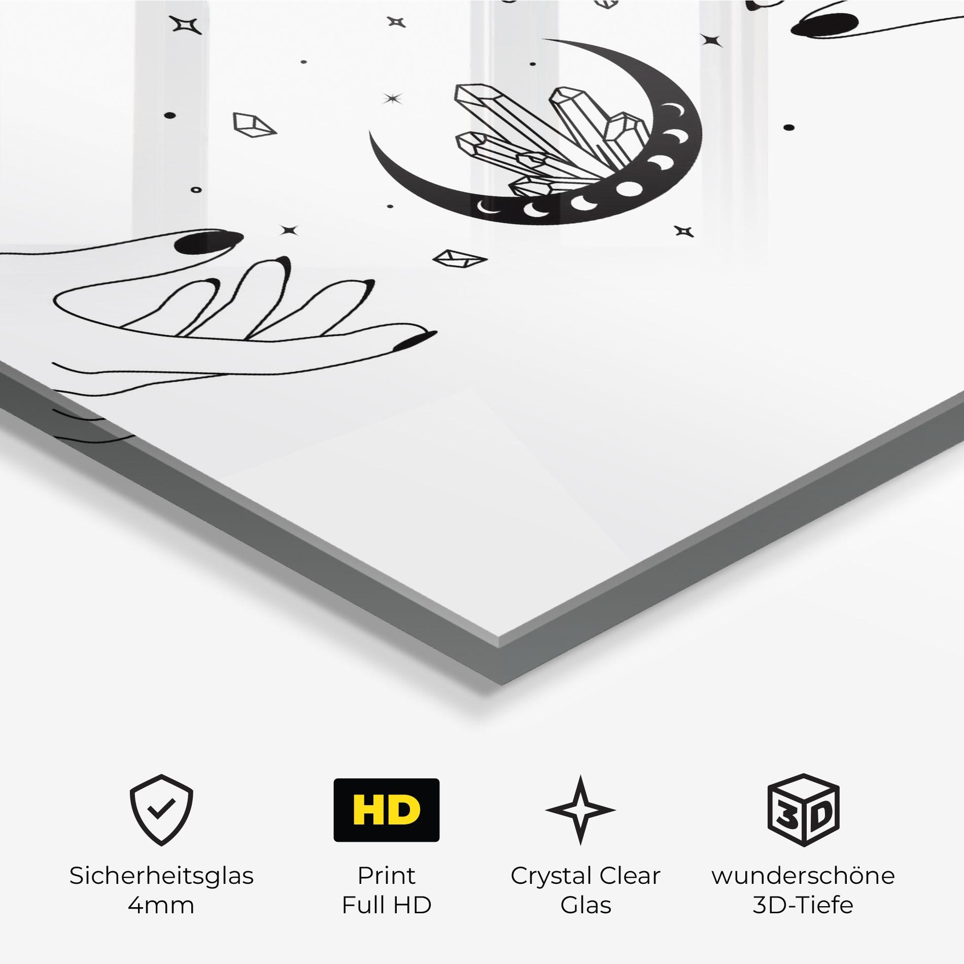 Glasbild Crystal Hand mockup 3