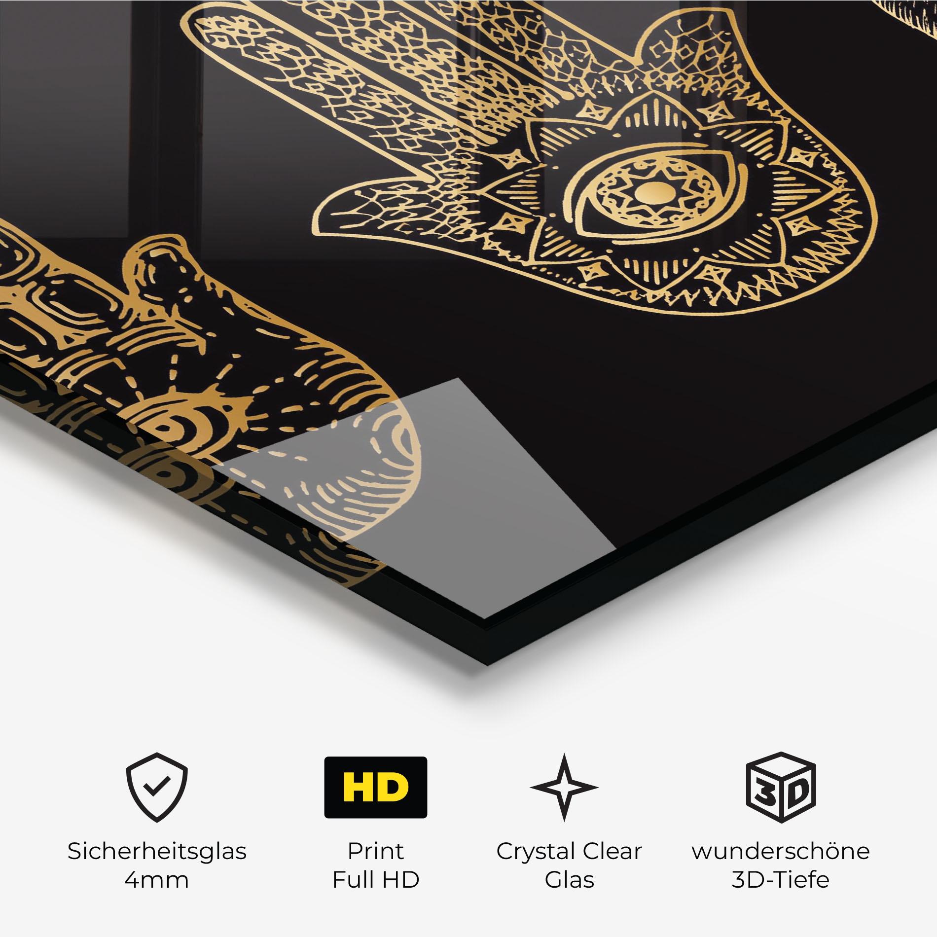 Glasbild Witch Gold Hands mockup 3