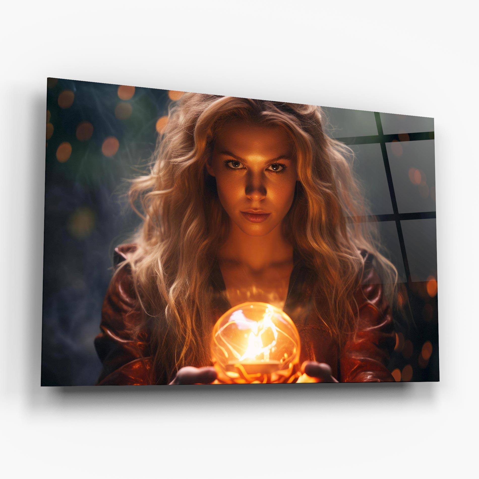 Glasbild Beautiful Woman Witch mockup 6