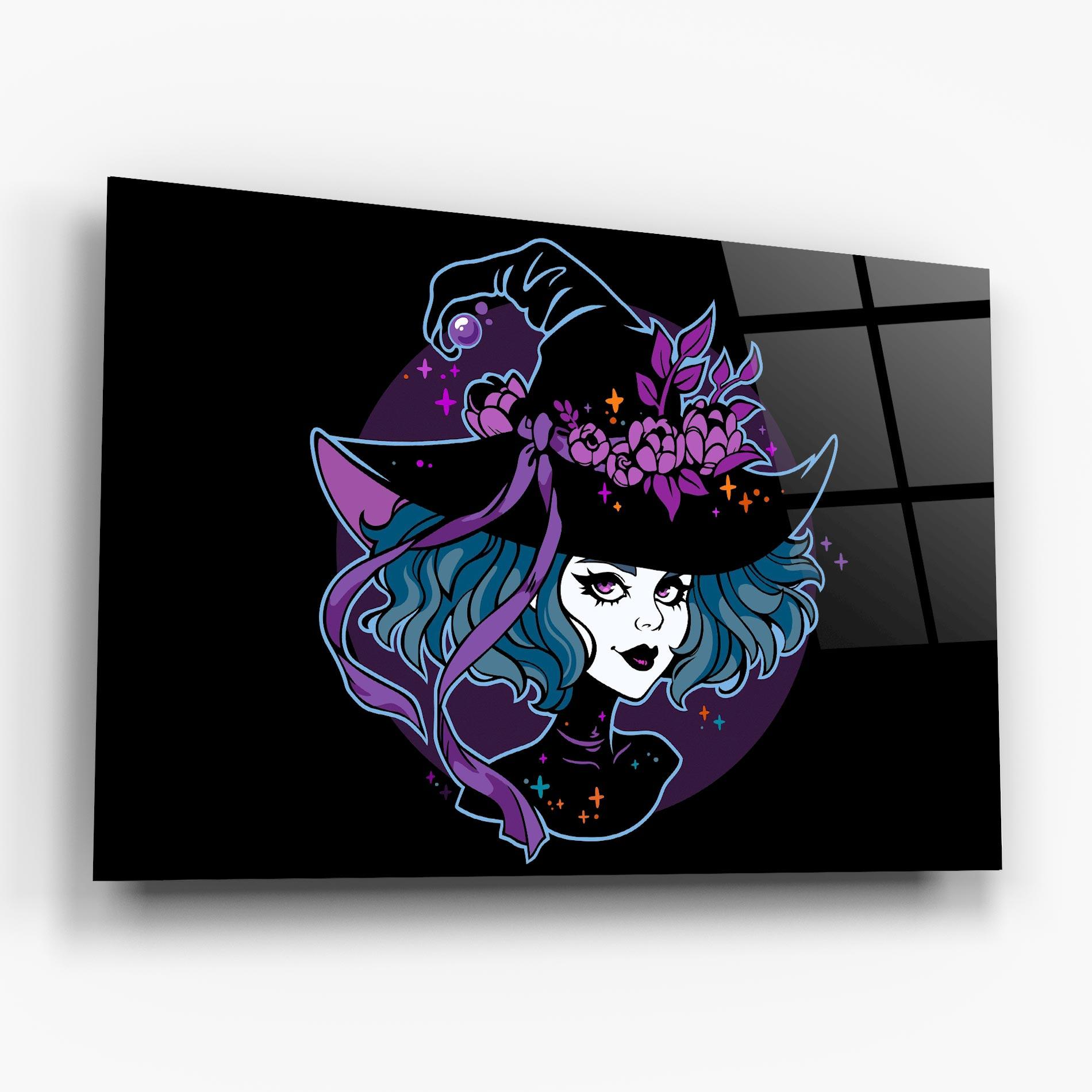 Glasbild Cute Purple Witch mockup 6