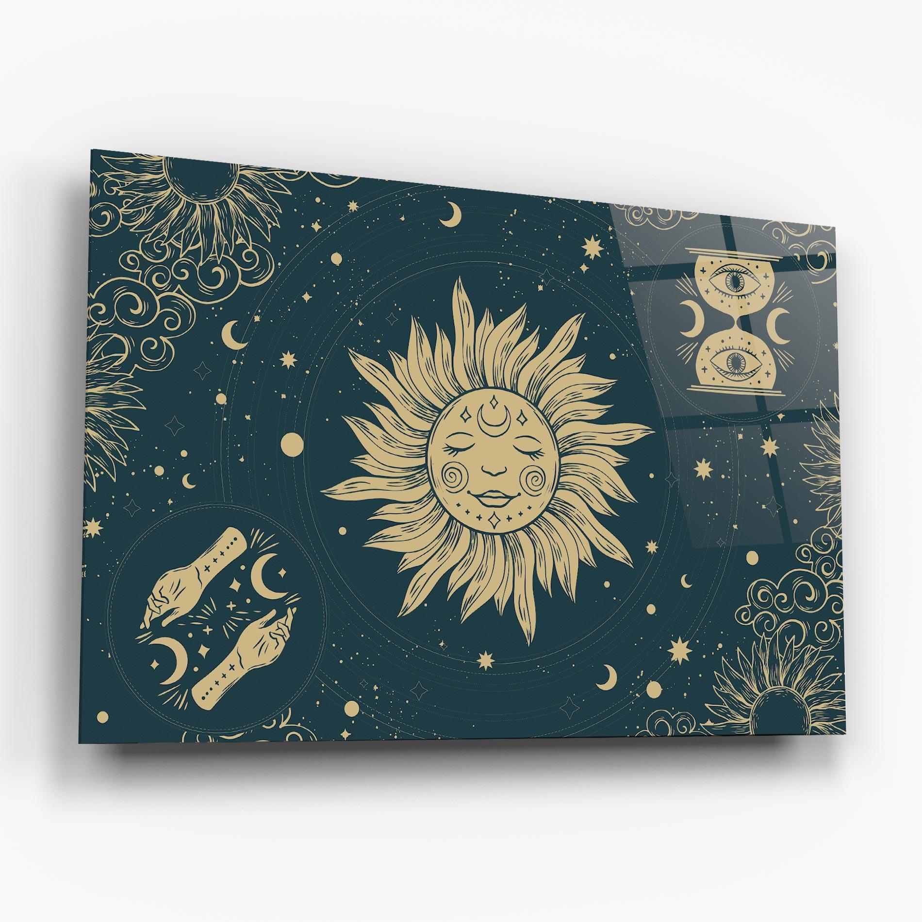 Glasbild Sun Face Magic mockup 6